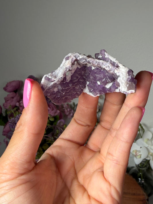 Tombstone AZ, Purple Fluorite with Quartz Epimorphs 49
