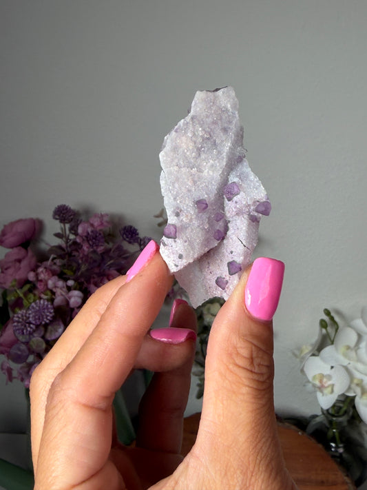 Tombstone AZ, Purple Fluorite with Quartz Epimorphs 52