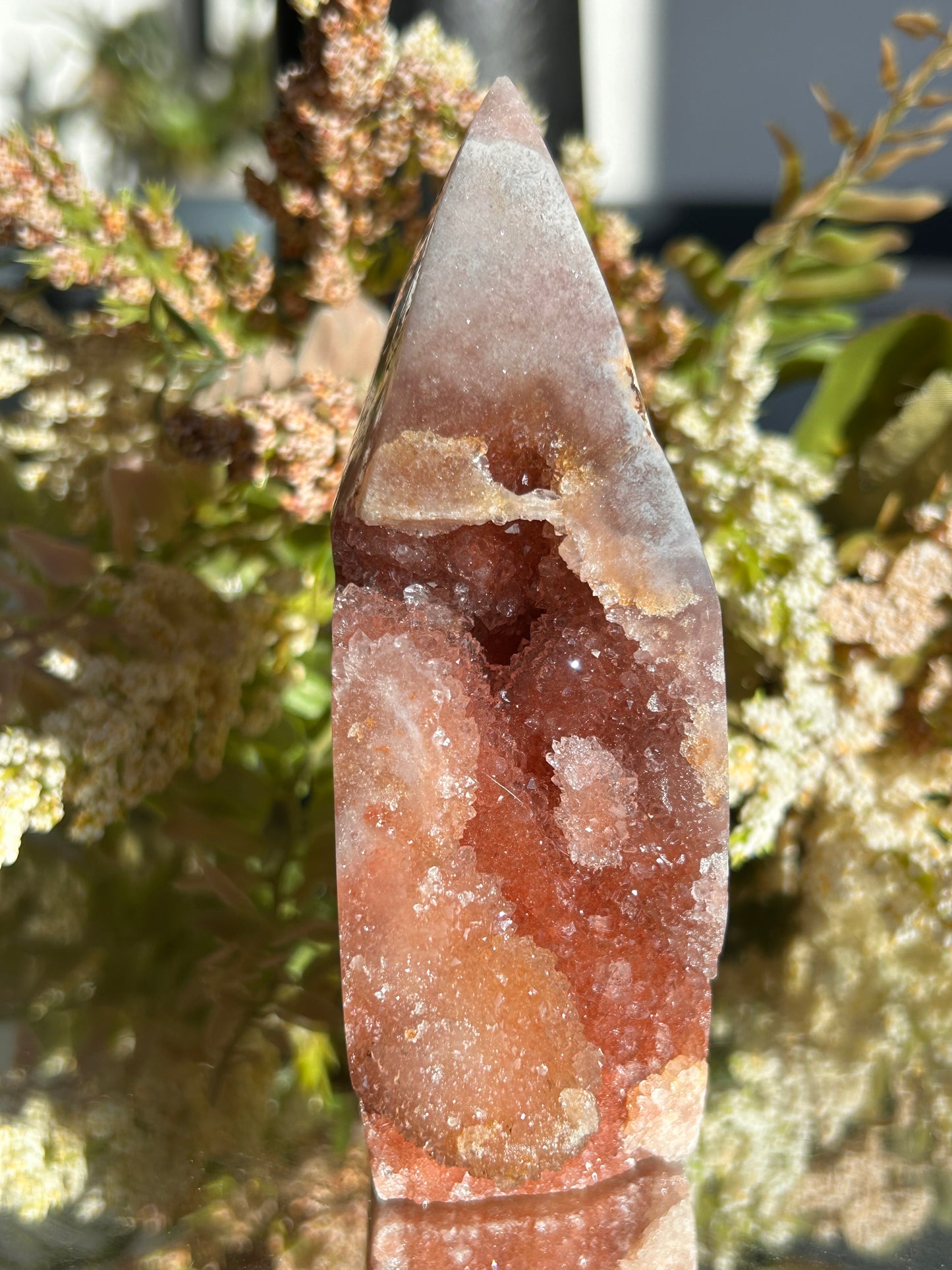 Pink Amethyst Druzy Tower Statement