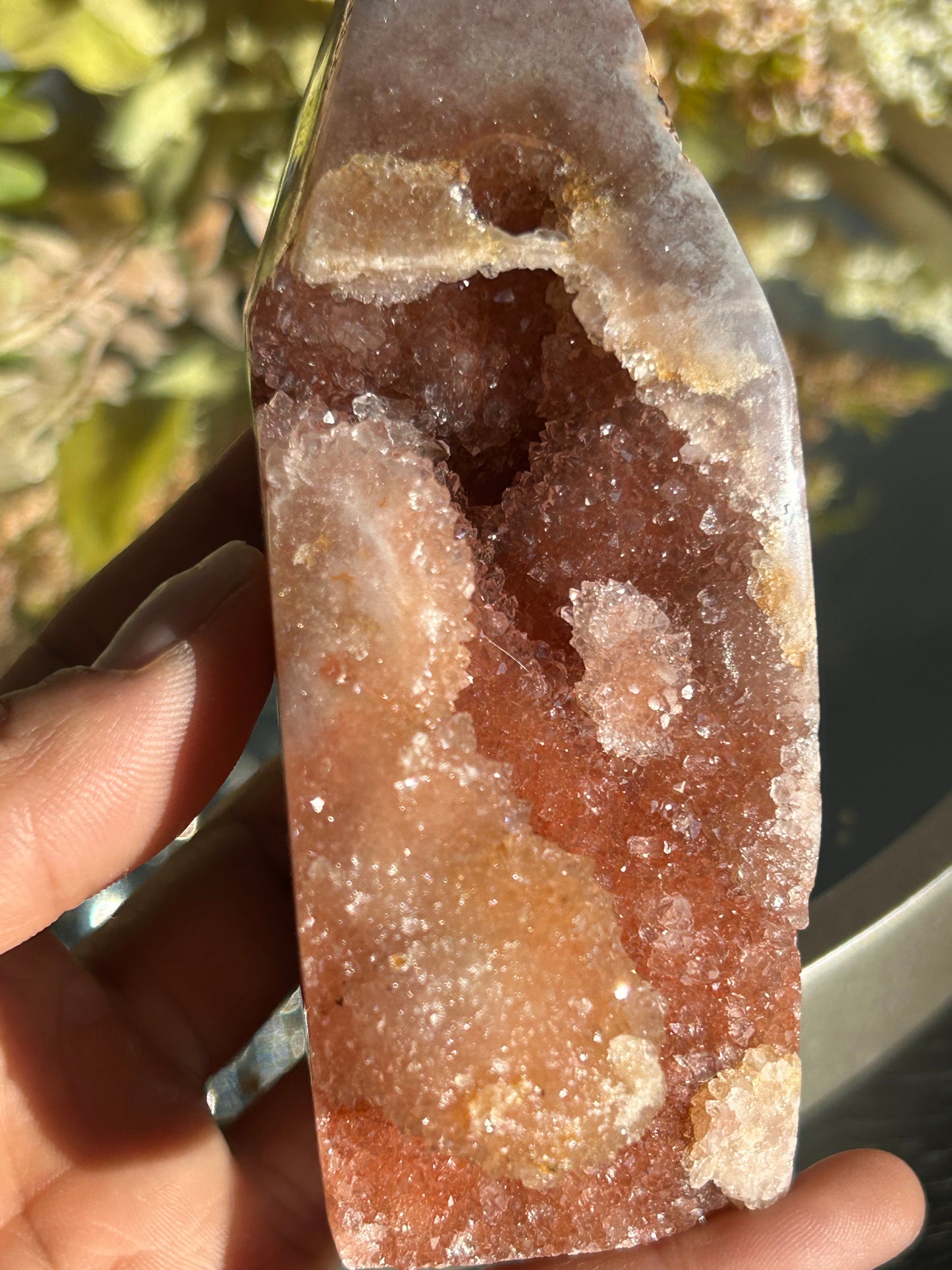 Pink Amethyst Druzy Tower Statement