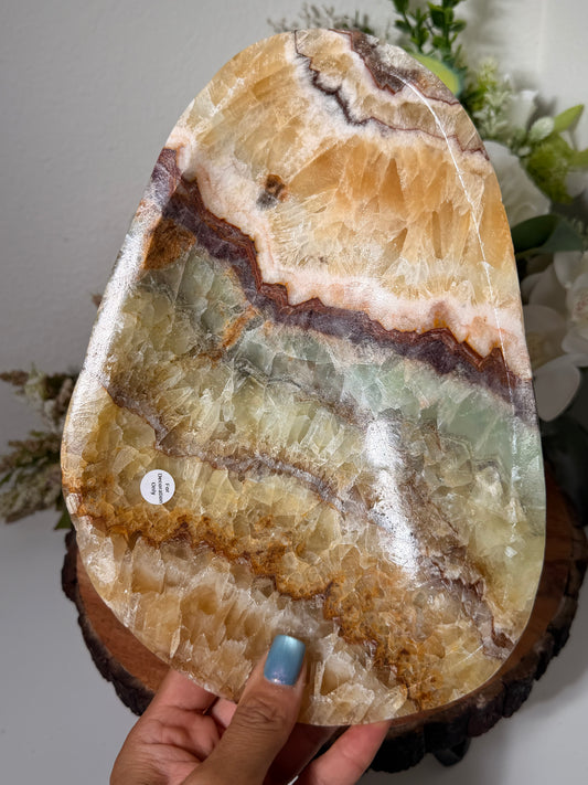 Rainbow calcite bowl 155