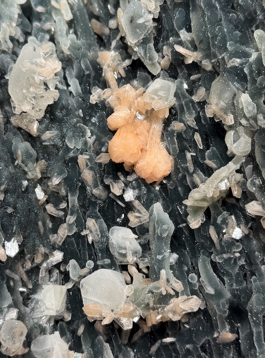 Sparkly Black Chalcedony With Sugar Coated Calcite 904