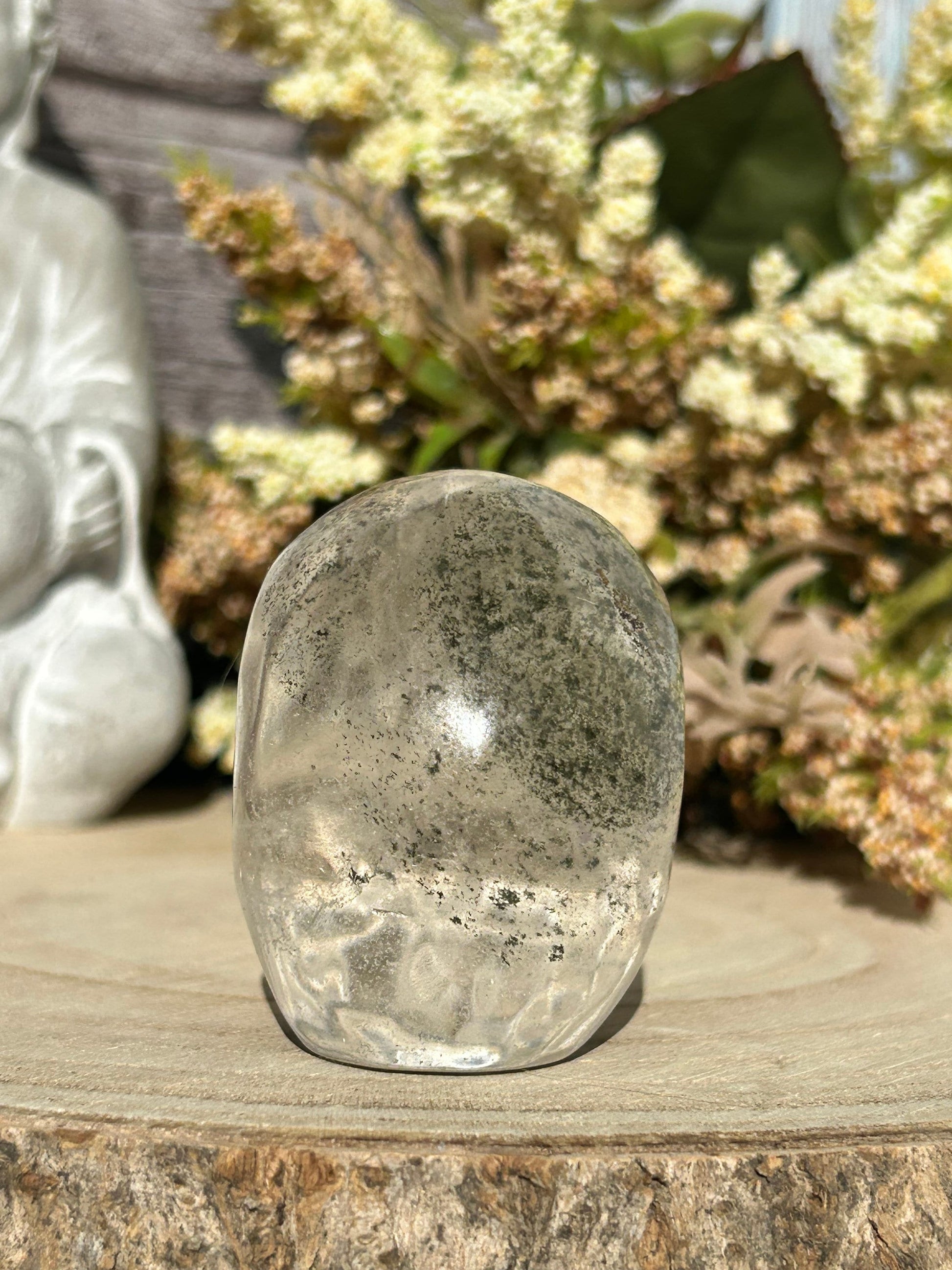 RARE Natural Garden Quartz Crystal Skull | Garden Quartz Skull | Colorful Lodalite Garden Quartz | Reiki | Home Decor | Healing Crystals