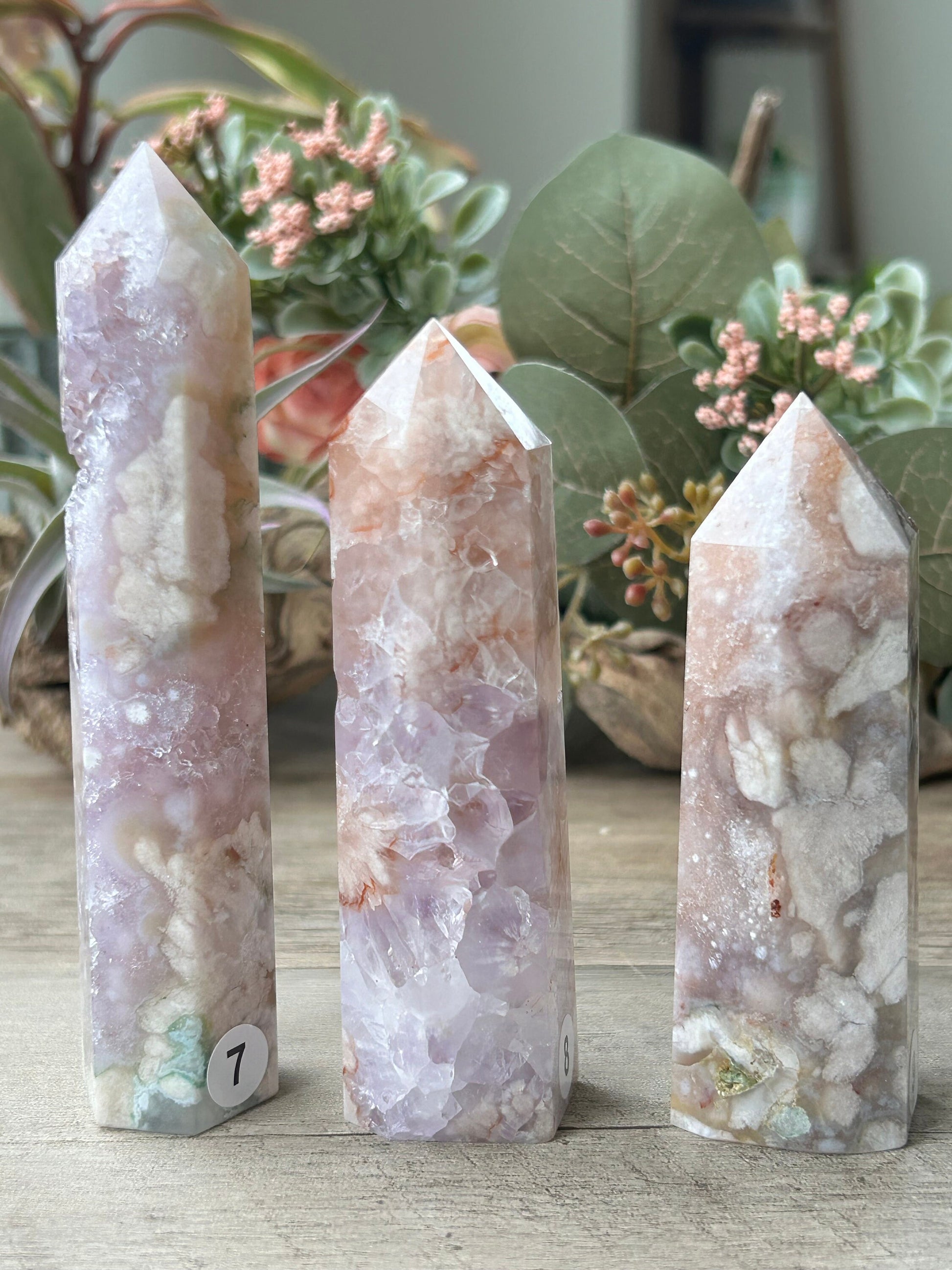 YOU CHOOSE | Pink Amethyst Flower Agate Tower | Pink Amethyst | Flower Agate Quartz Tower | Flower Agate | Natural Healing Crystals-Crystal Towers-Pink Amethyst, Flower Agate, Quartz