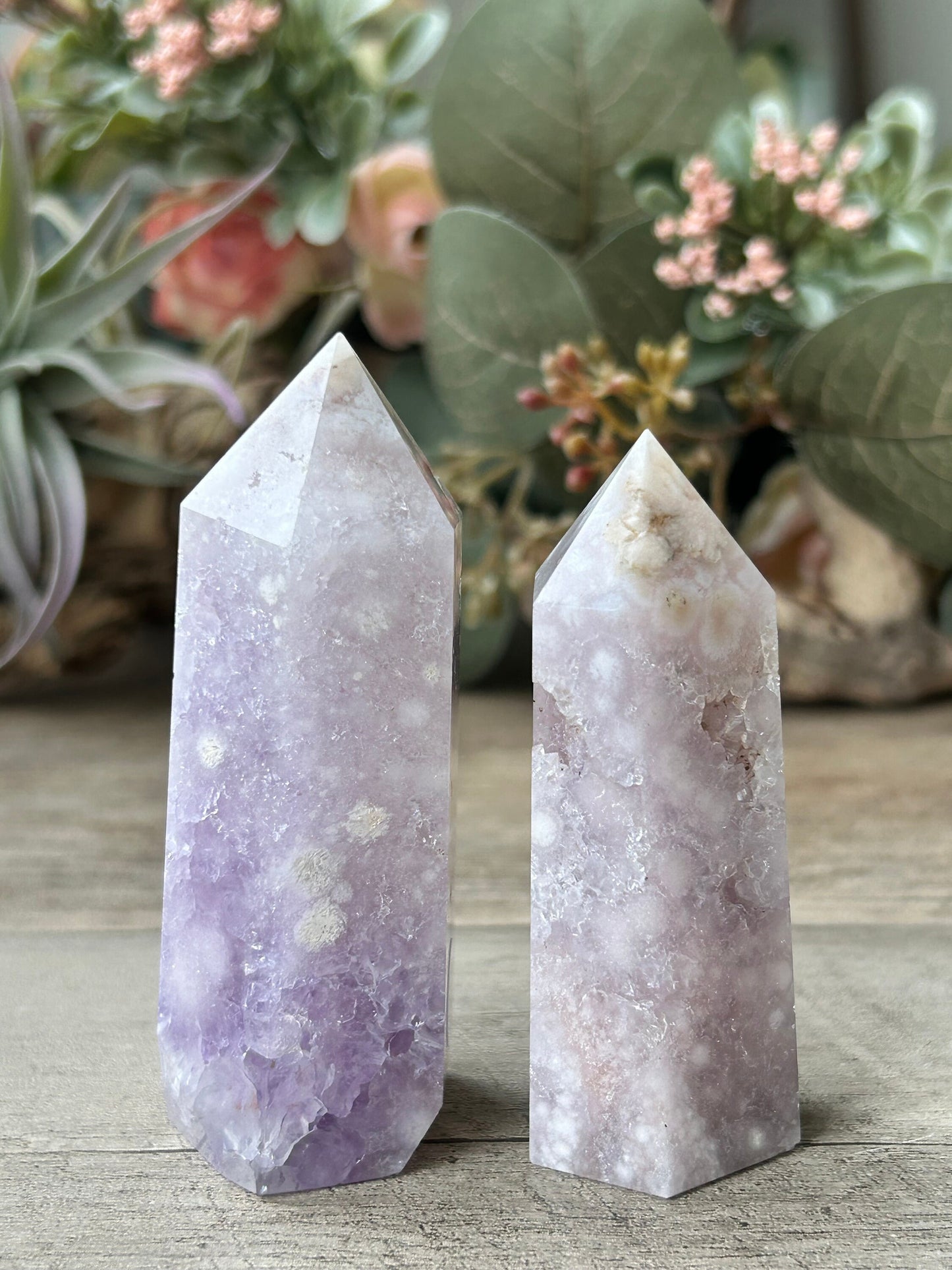 YOU CHOOSE | Pink Amethyst Flower Agate Tower | Pink Amethyst | Flower Agate Quartz Tower | Flower Agate | Natural Healing Crystals-Crystal Towers-Pink Amethyst, Flower Agate, Quartz