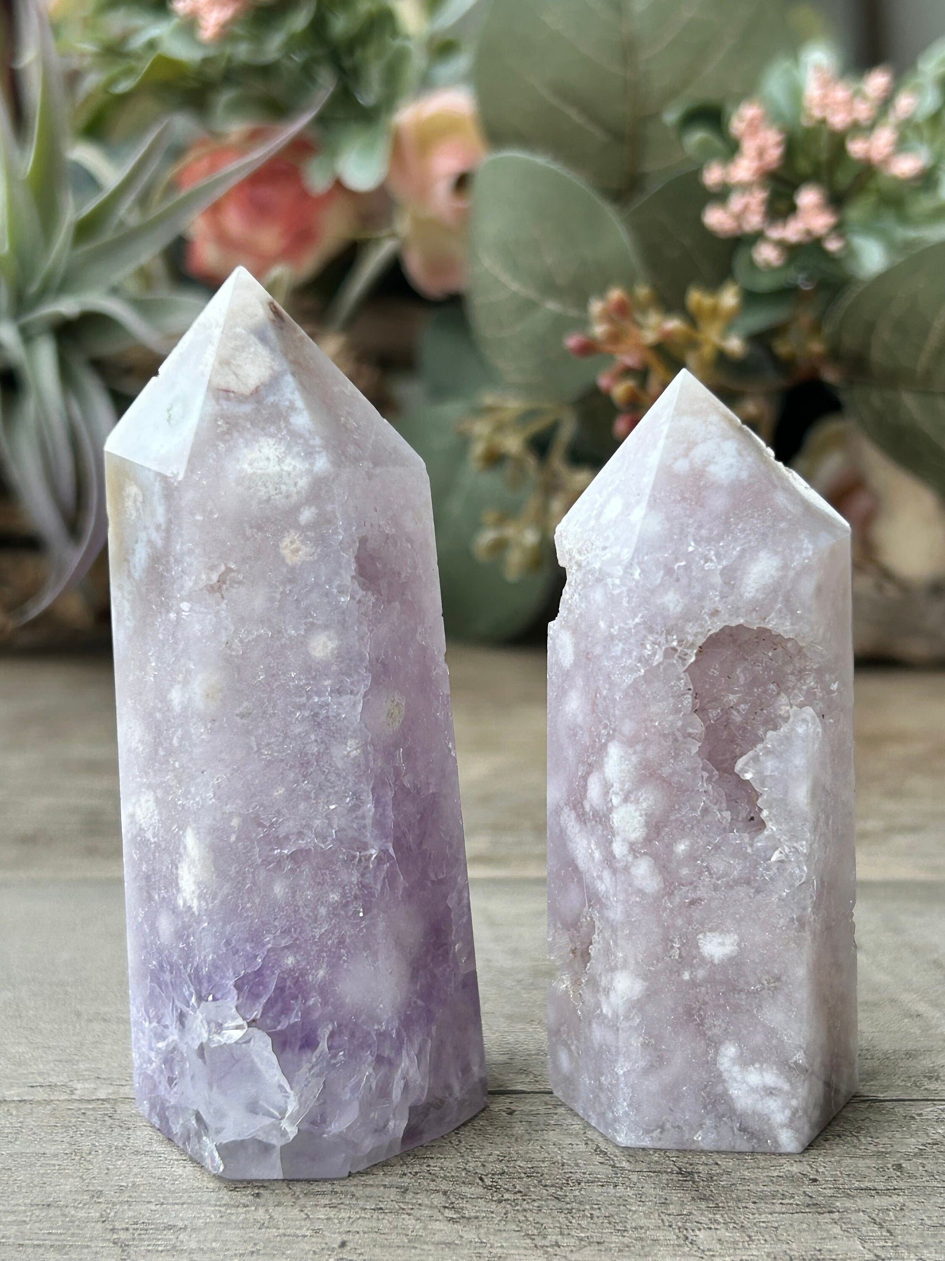 YOU CHOOSE | Pink Amethyst Flower Agate Tower | Pink Amethyst | Flower Agate Quartz Tower | Flower Agate | Natural Healing Crystals-Crystal Towers-Pink Amethyst, Flower Agate, Quartz