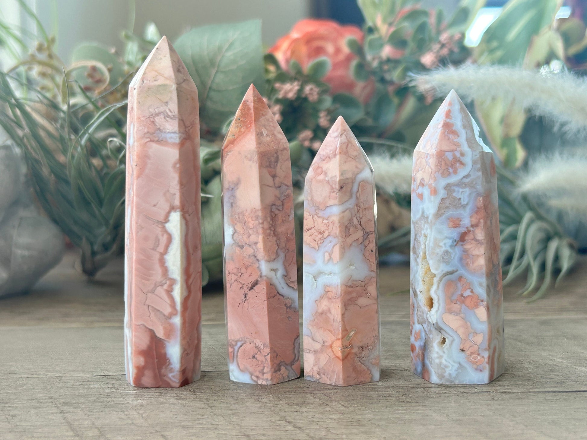 Super Pink Agate Tower | Druzy Pink Agate Crystal Tower| Pink Agate Point | Pink Agate | Natural Healing Crystals | Crystal Gifts-Crystal Towers-Pink Agate