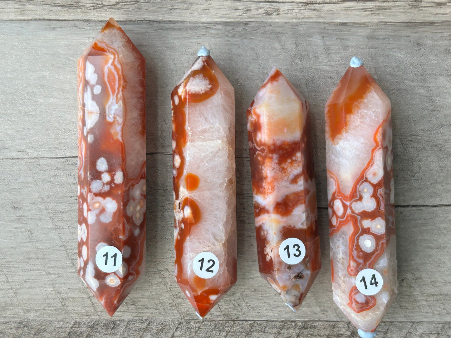 Carnelian Flower Agate DT | Carnelian | Flower Agate | Double Terminated Point | Carnelian Flower Agate Tower | Carnelian Flower Agate Point-Wands, Cupcakes, DTs-Carnelian flower agate, Flower agate, Carnelian