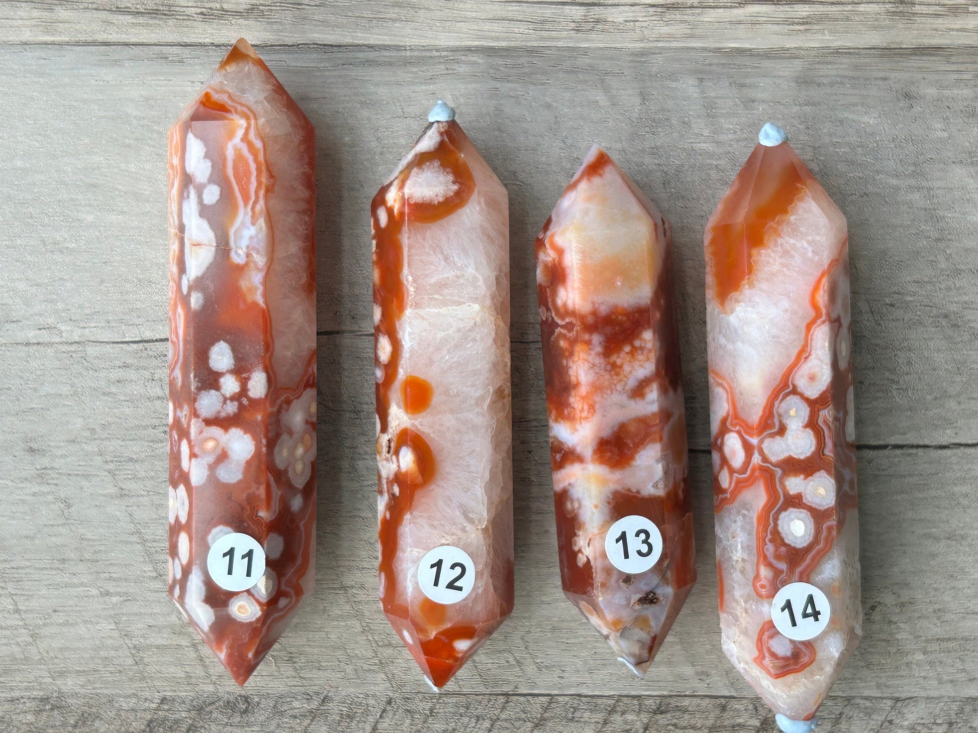 Carnelian Flower Agate DT | Carnelian | Flower Agate | Double Terminated Point | Carnelian Flower Agate Tower | Carnelian Flower Agate Point-Wands, Cupcakes, DTs-Carnelian flower agate, Flower agate, Carnelian