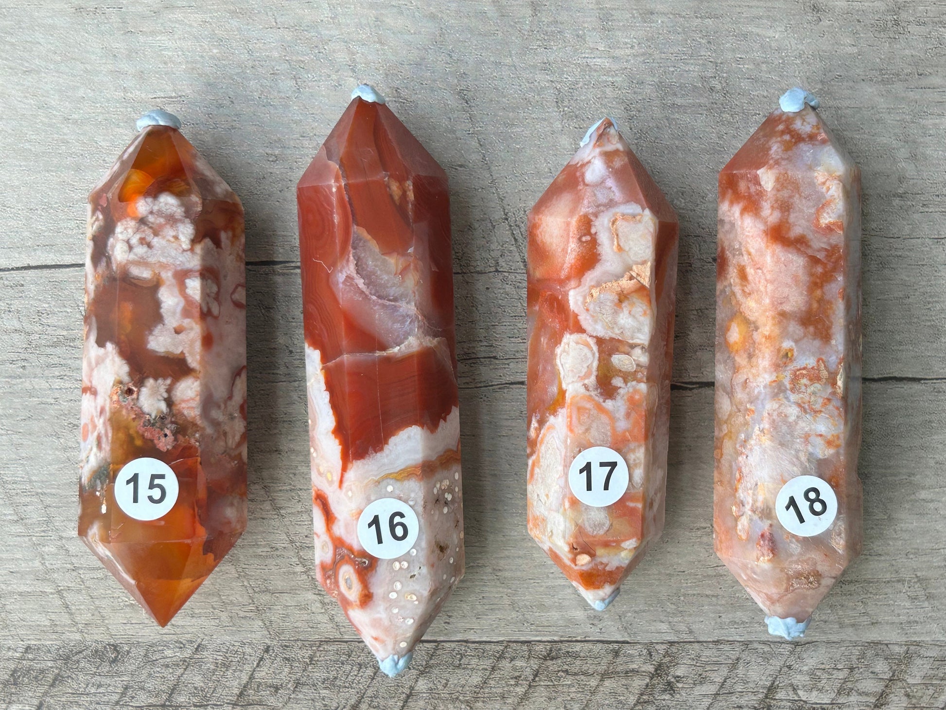 Carnelian Flower Agate DT | Carnelian | Flower Agate | Double Terminated Point | Carnelian Flower Agate Tower | Carnelian Flower Agate Point-Wands, Cupcakes, DTs-Carnelian flower agate, Flower agate, Carnelian