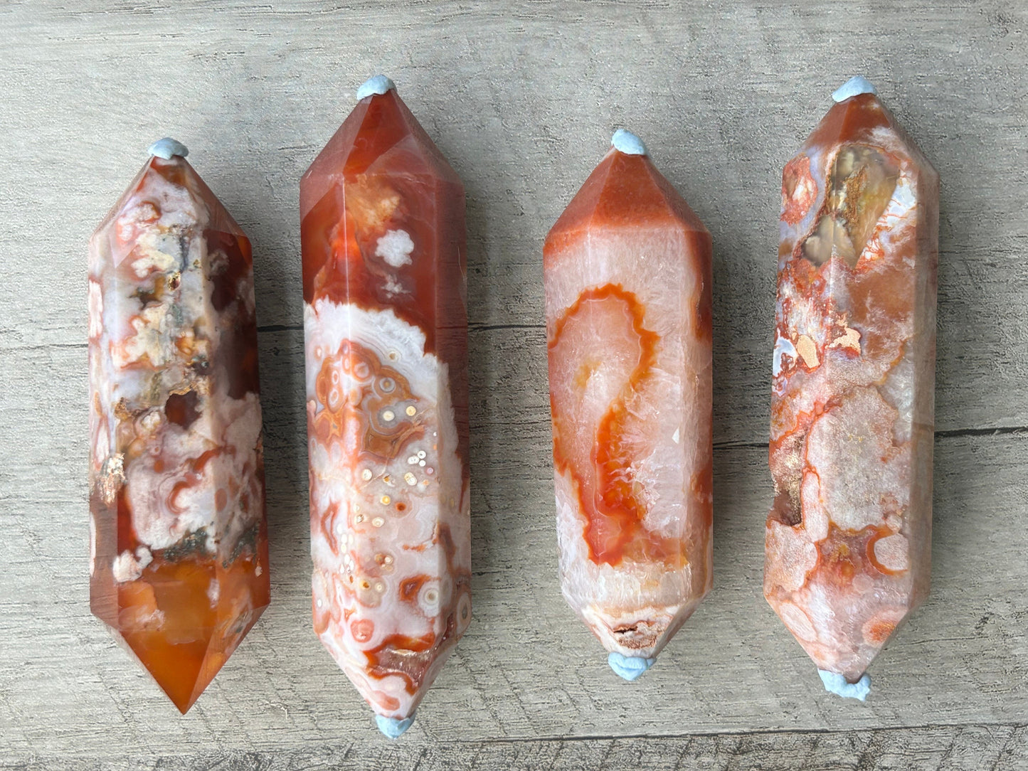 Carnelian Flower Agate DT | Carnelian | Flower Agate | Double Terminated Point | Carnelian Flower Agate Tower | Carnelian Flower Agate Point-Wands, Cupcakes, DTs-Carnelian flower agate, Flower agate, Carnelian