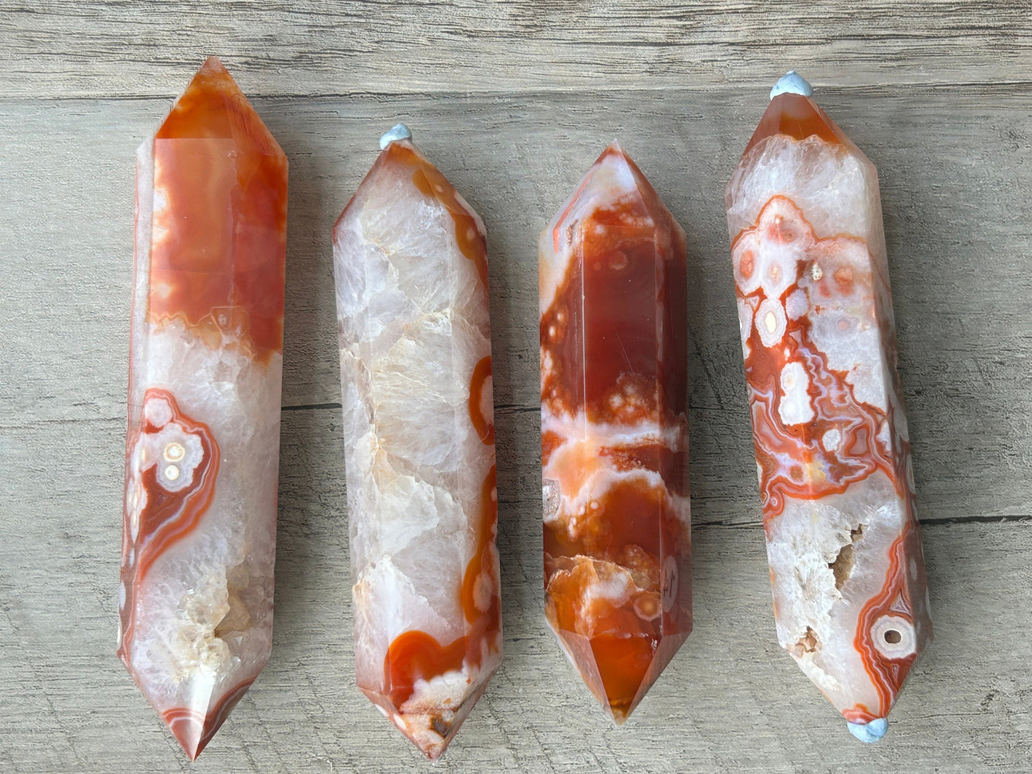 Carnelian Flower Agate DT | Carnelian | Flower Agate | Double Terminated Point | Carnelian Flower Agate Tower | Carnelian Flower Agate Point-Wands, Cupcakes, DTs-Carnelian flower agate, Flower agate, Carnelian