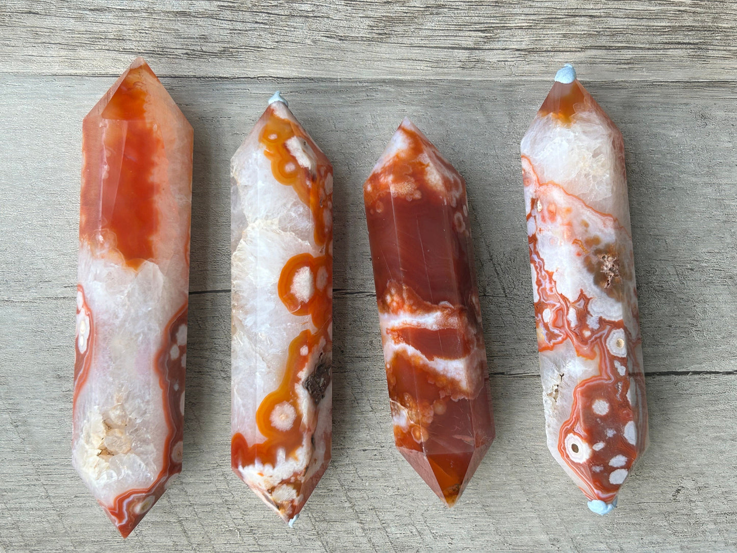 Carnelian Flower Agate DT | Carnelian | Flower Agate | Double Terminated Point | Carnelian Flower Agate Tower | Carnelian Flower Agate Point-Wands, Cupcakes, DTs-Carnelian flower agate, Flower agate, Carnelian