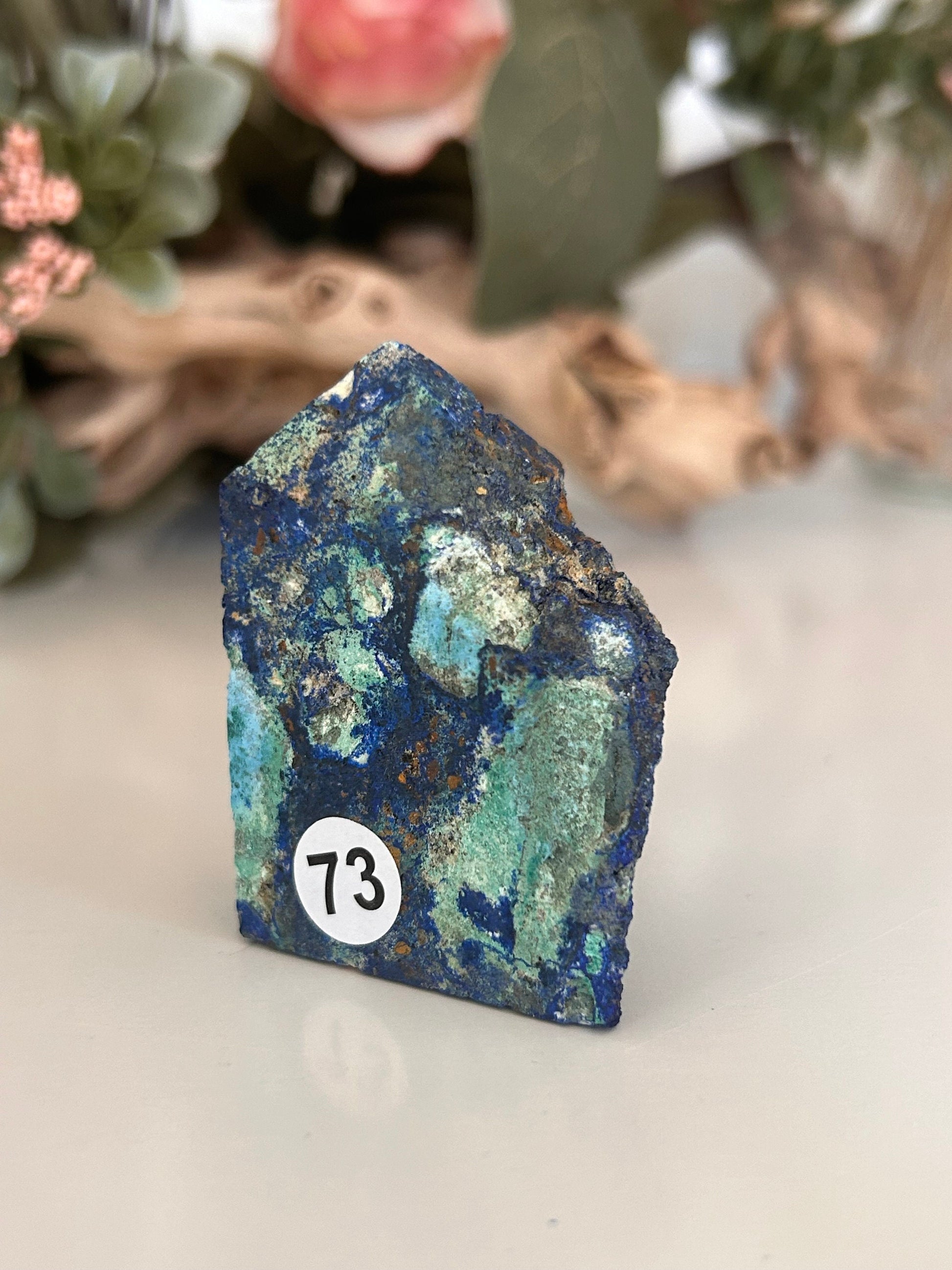 Beautiful and Colorful Azurite Specimen | Druzy Azurite Tower | Azurite | Azurite Point | Crystal Gift | Healing Crystals | Natural Azurite-Crystal Towers-Azurite