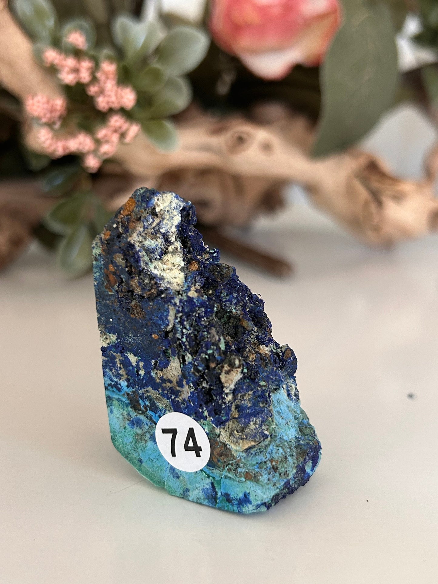 Beautiful and Colorful Azurite Specimen | Druzy Azurite Tower | Azurite | Azurite Point | Crystal Gift | Healing Crystals | Natural Azurite-Crystal Towers-Azurite