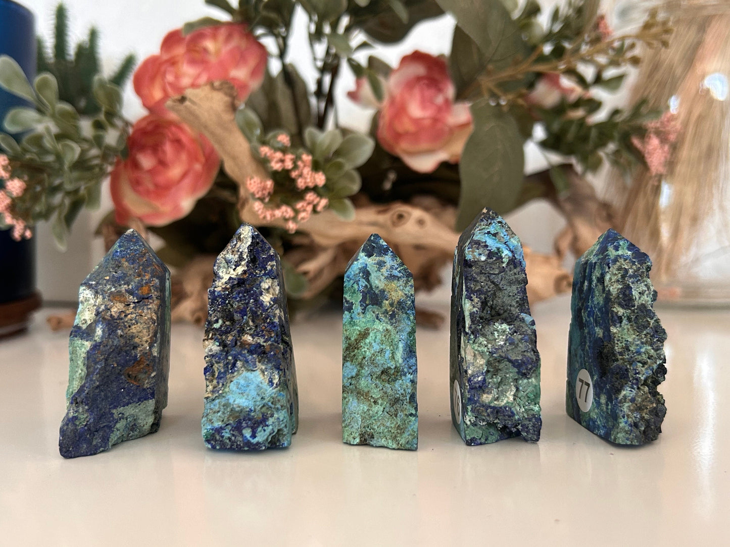 Beautiful and Colorful Azurite Specimen | Druzy Azurite Tower | Azurite | Azurite Point | Crystal Gift | Healing Crystals | Natural Azurite-Crystal Towers-Azurite