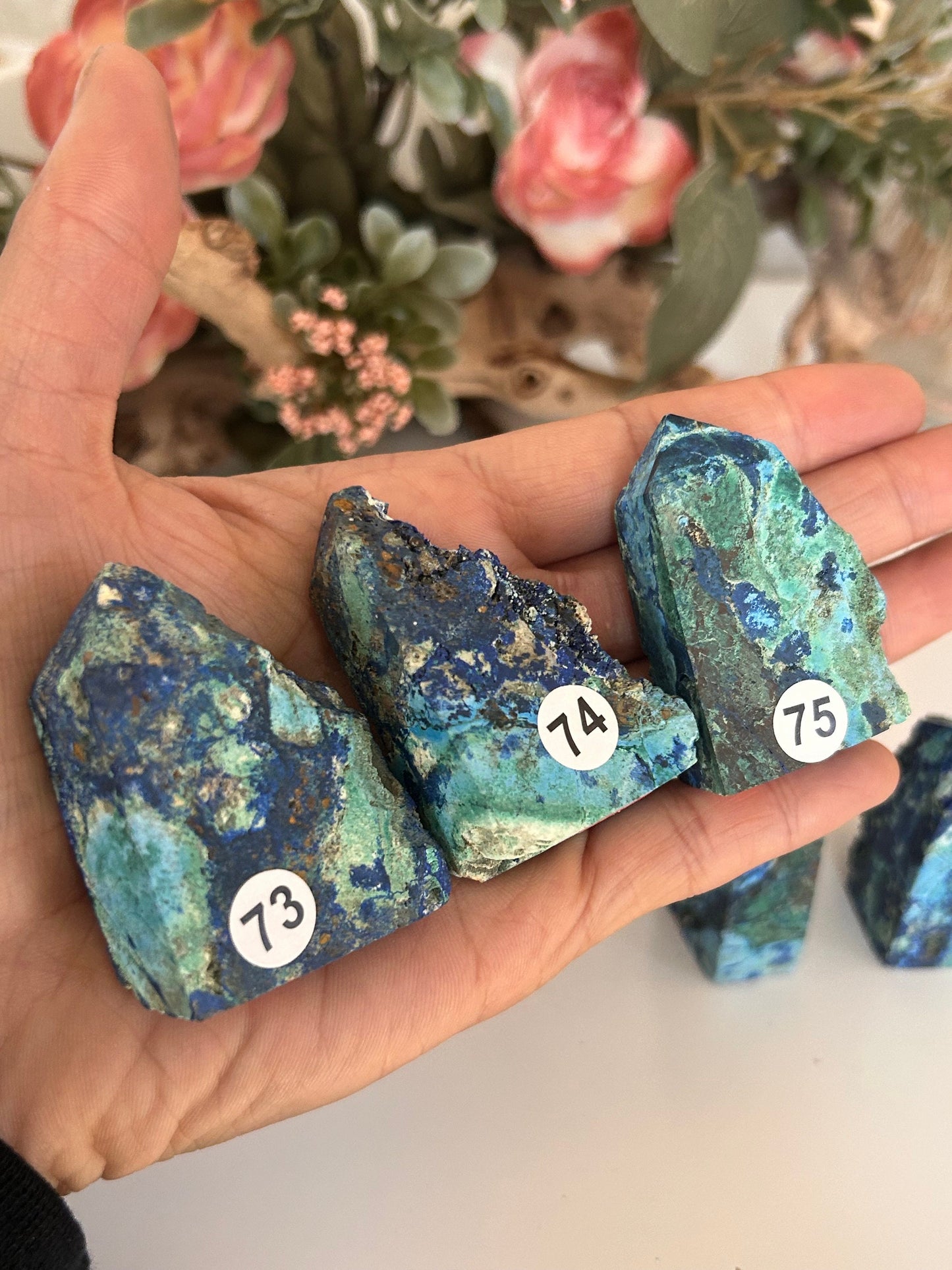 Beautiful and Colorful Azurite Specimen | Druzy Azurite Tower | Azurite | Azurite Point | Crystal Gift | Healing Crystals | Natural Azurite-Crystal Towers-Azurite