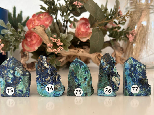 Beautiful and Colorful Azurite Specimen | Druzy Azurite Tower | Azurite | Azurite Point | Crystal Gift | Healing Crystals | Natural Azurite-Crystal Towers-Azurite