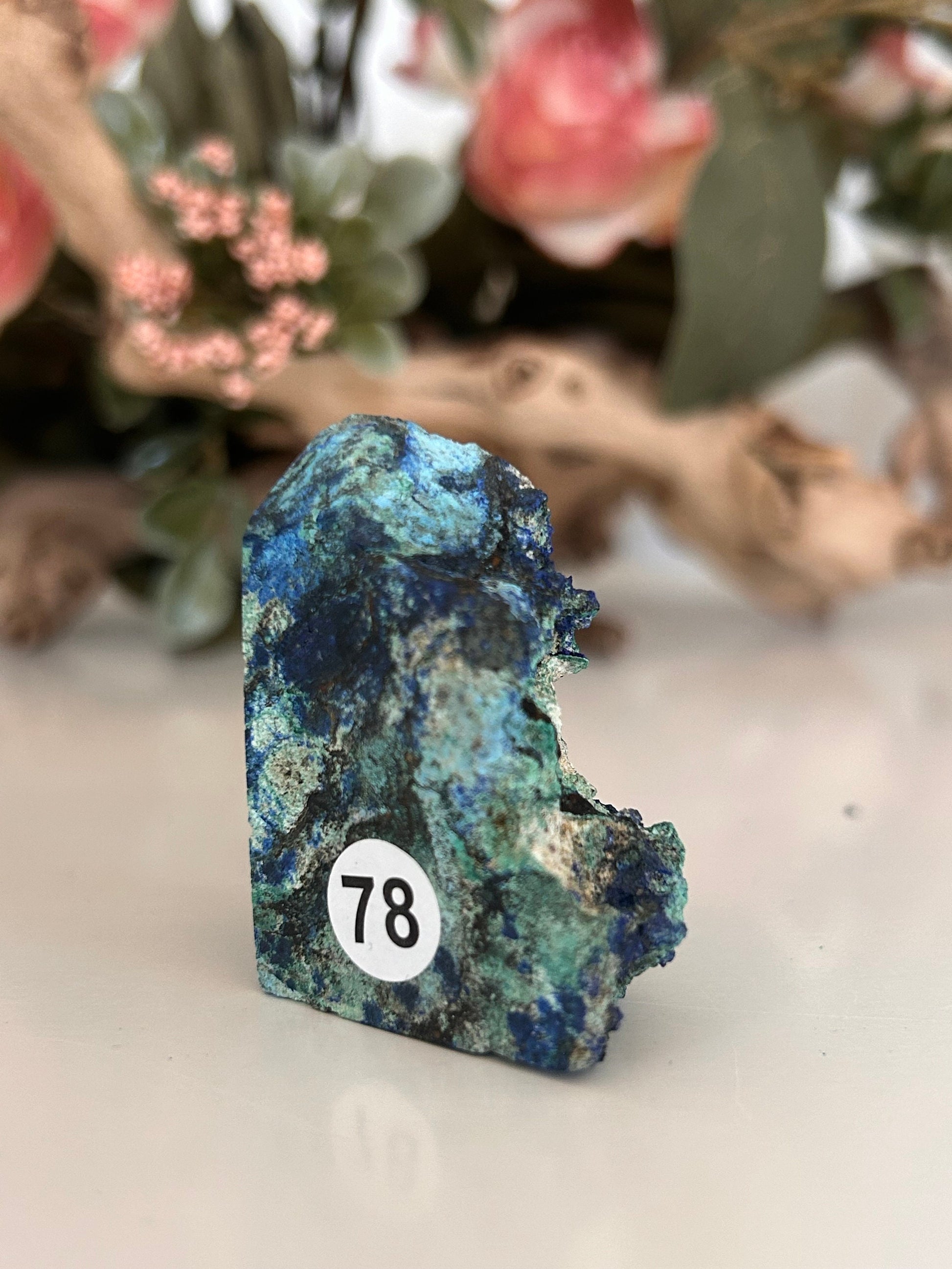 Beautiful and Colorful Azurite Specimen | Druzy Azurite Tower | Azurite | Azurite Point | Crystal Gift | Healing Crystals | Natural Azurite-Crystal Towers-Azurite