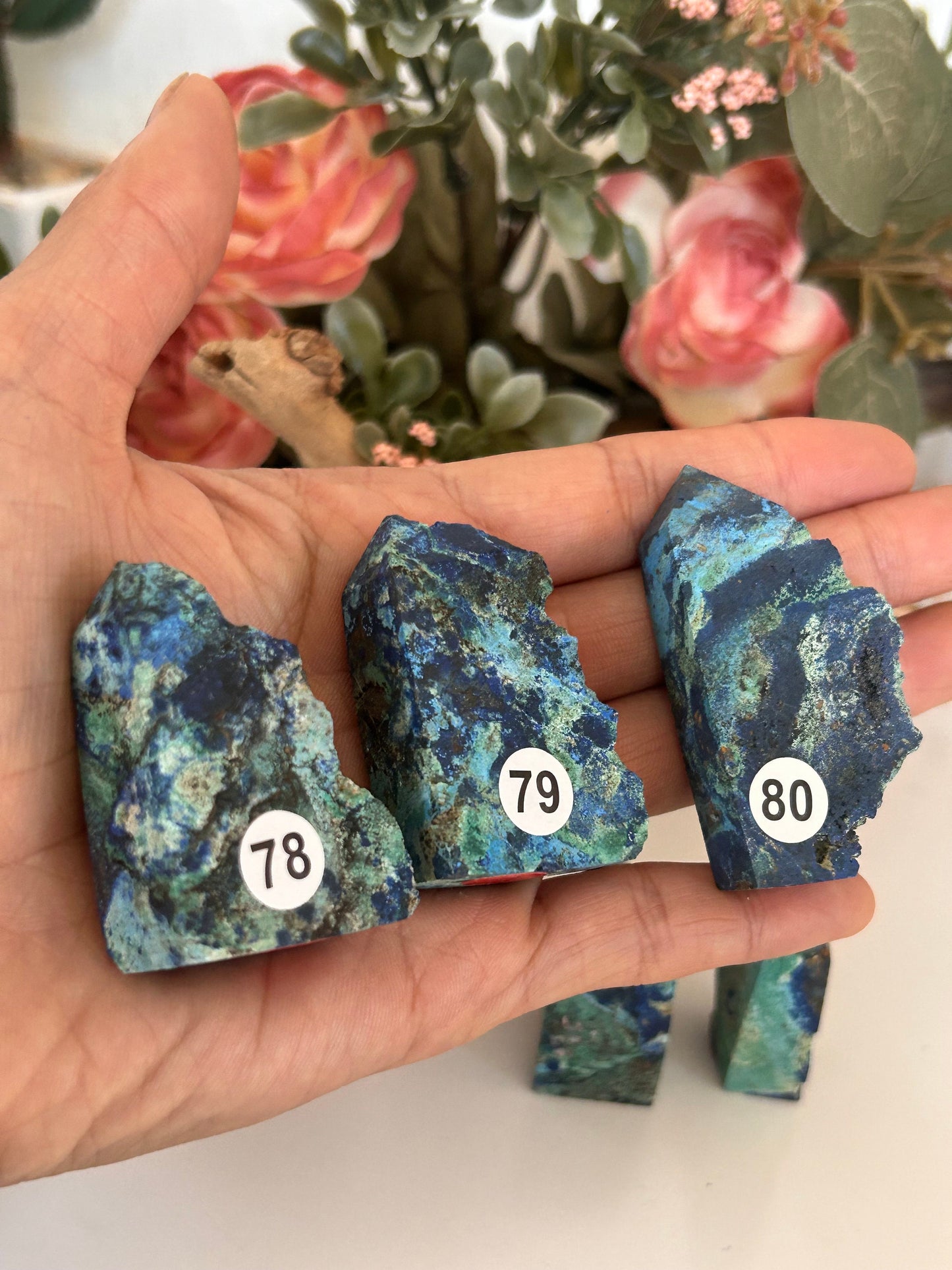 Beautiful and Colorful Azurite Specimen | Druzy Azurite Tower | Azurite | Azurite Point | Crystal Gift | Healing Crystals | Natural Azurite-Crystal Towers-Azurite