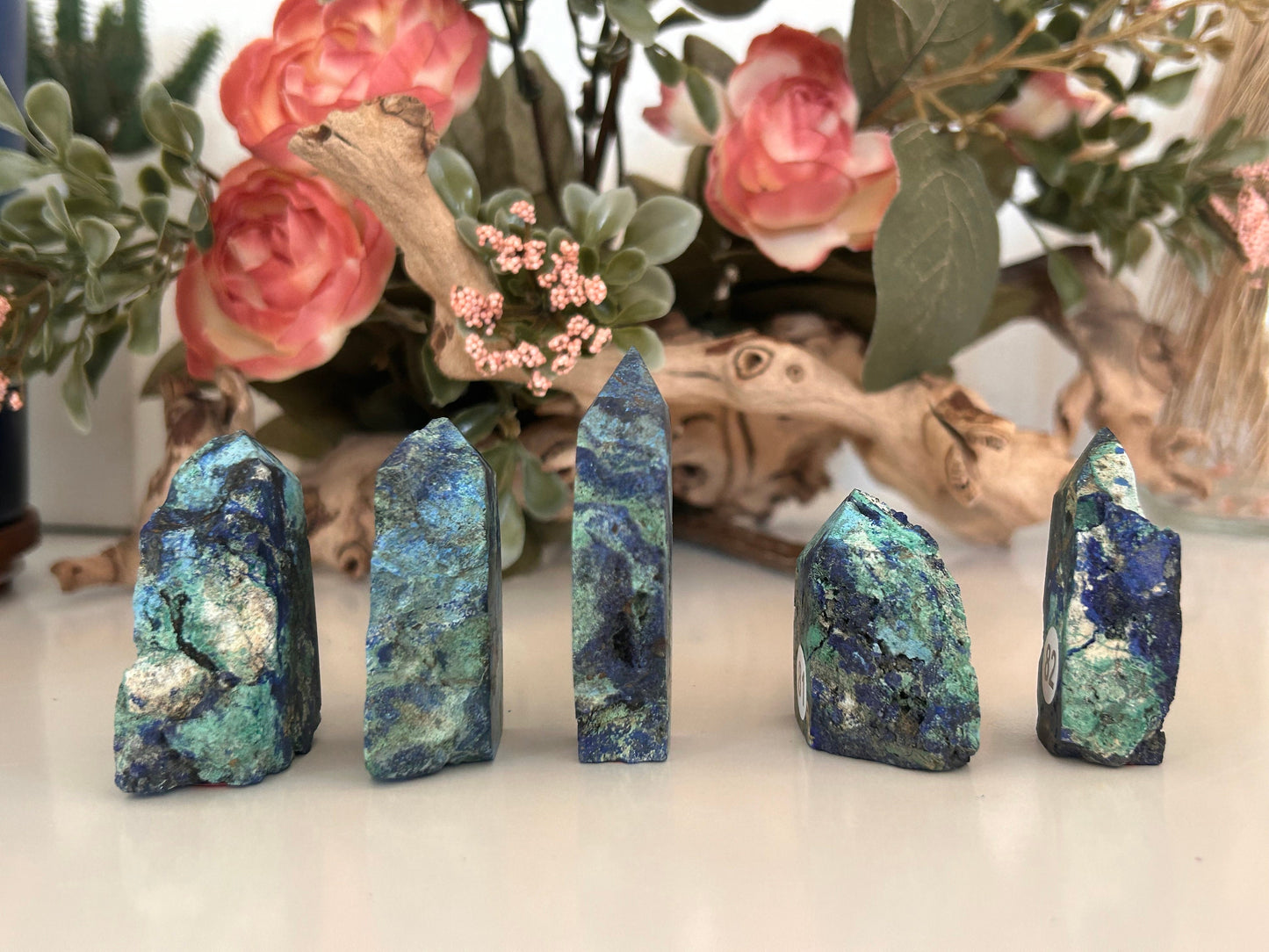 Beautiful and Colorful Azurite Specimen | Druzy Azurite Tower | Azurite | Azurite Point | Crystal Gift | Healing Crystals | Natural Azurite-Crystal Towers-Azurite