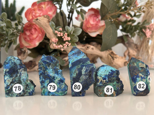 Beautiful and Colorful Azurite Specimen | Druzy Azurite Tower | Azurite | Azurite Point | Crystal Gift | Healing Crystals | Natural Azurite-Crystal Towers-Azurite