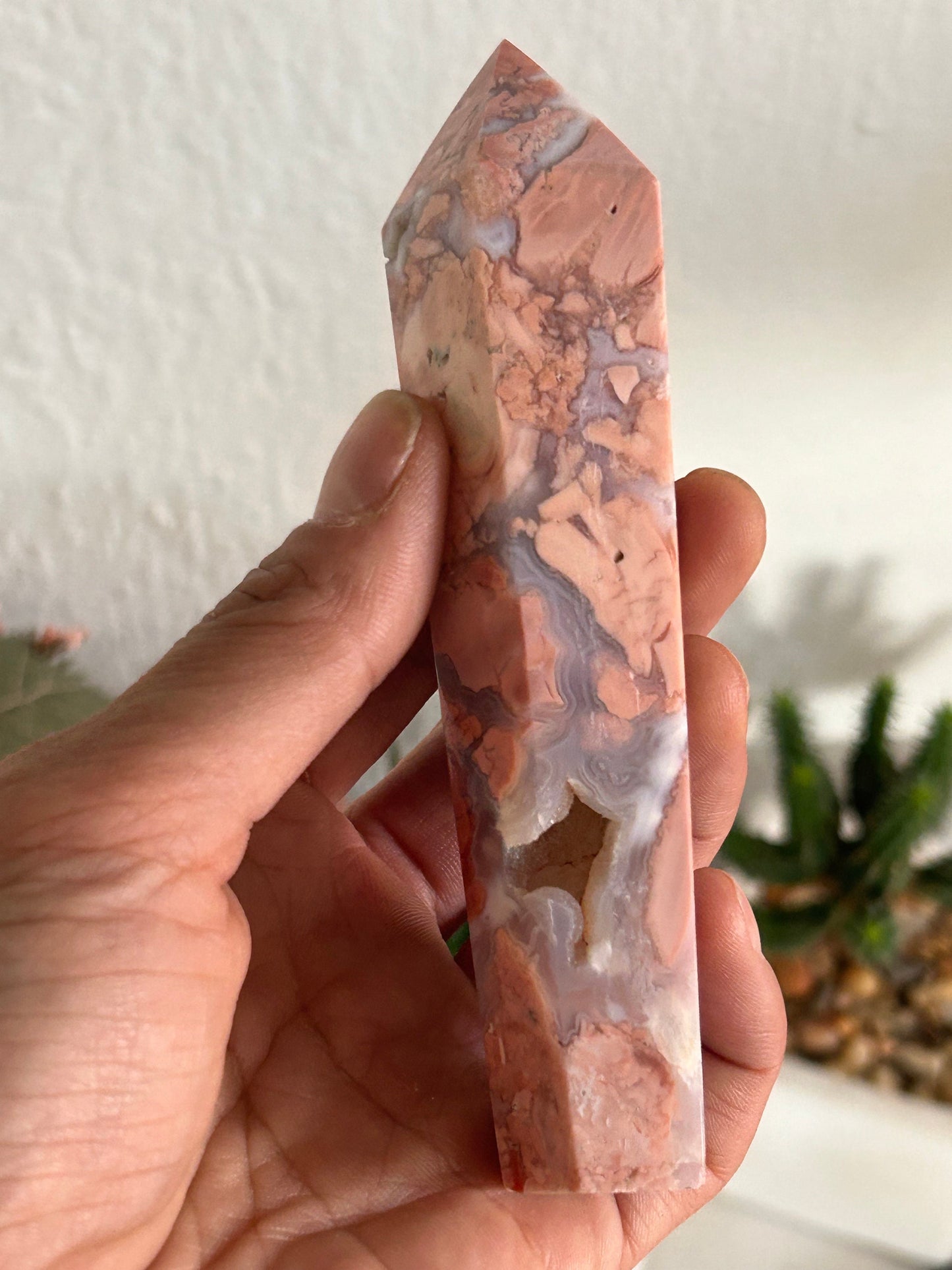 Beautiful, Super Druzy Pink Agate Wand | Pink Agate Scepter | Crystal Wand | Petal Agate | Natural Healing Crystals | Crystal Gifts-Wands, Cupcakes, DTs-Pink Agate