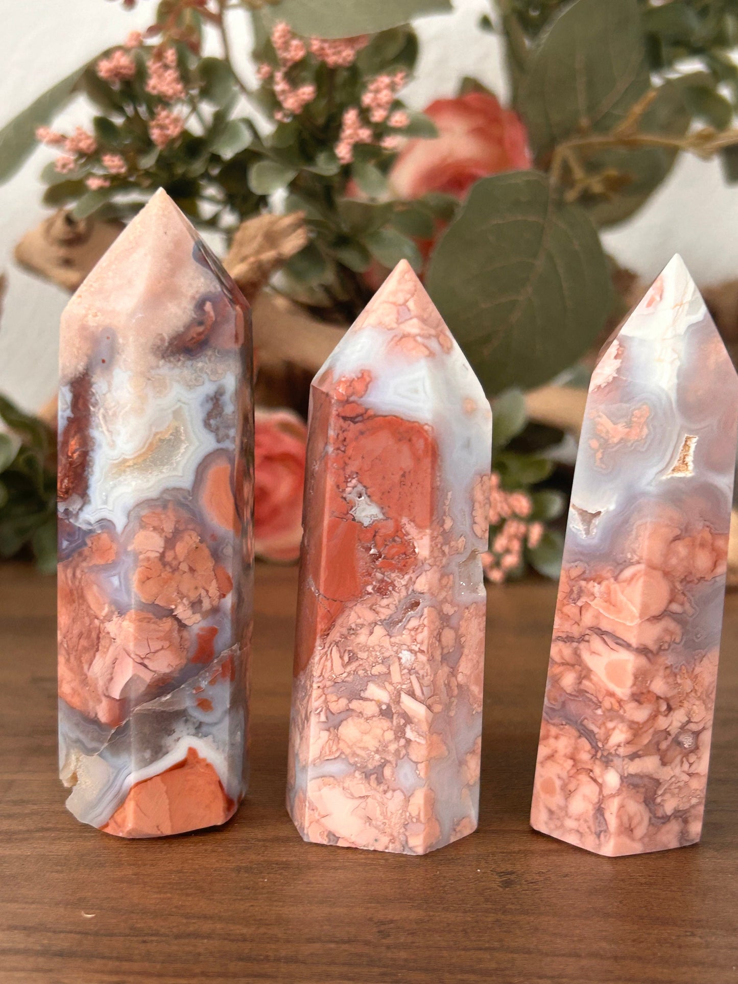 Beautiful, Super Druzy Pink Agate Tower | Pink Agate Point | Crystal Tower | Petal Agate | Natural Healing Crystals | Crystal Gifts-Crystal Towers-Pink Agate