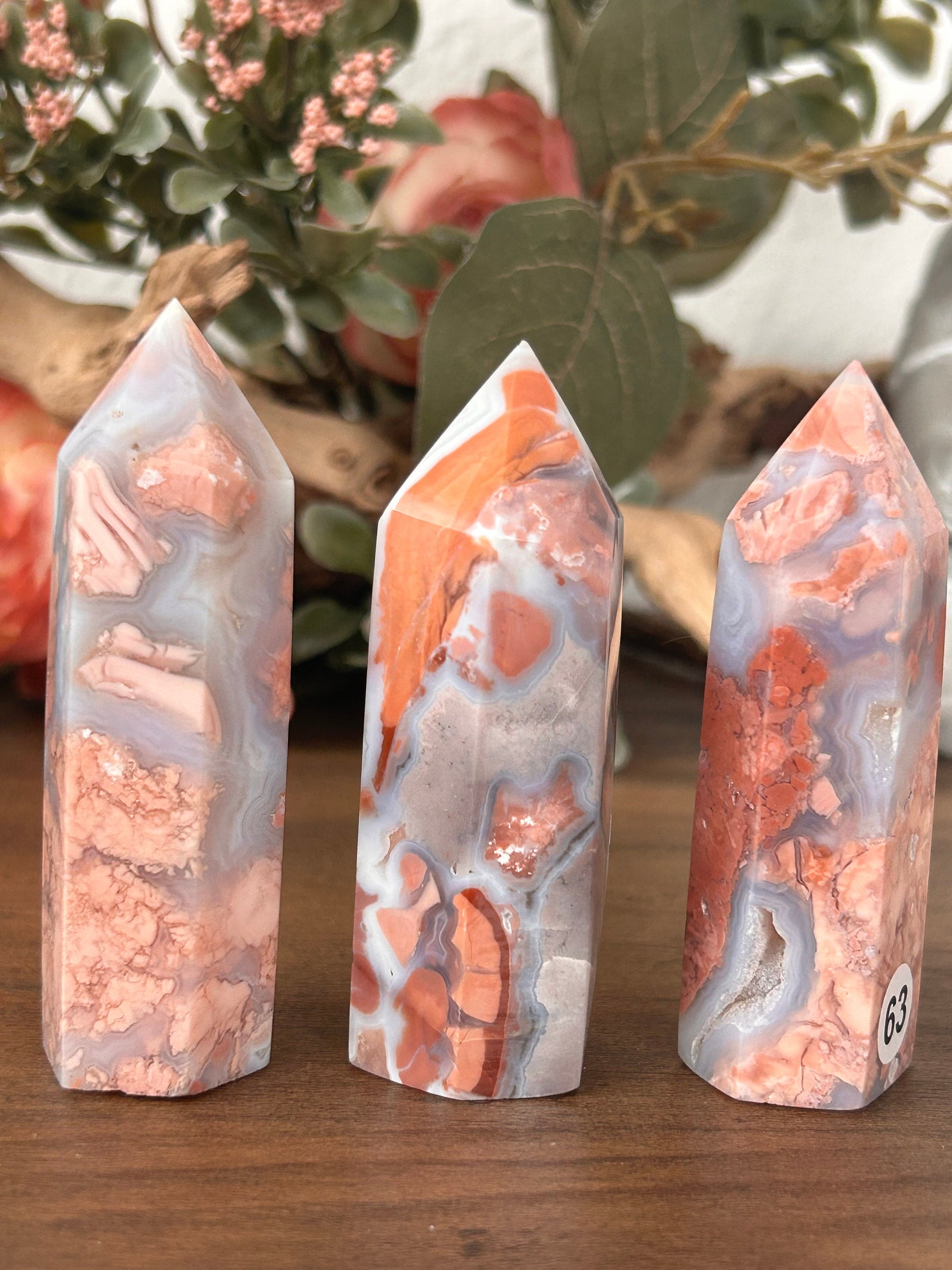 Beautiful, Super Druzy Pink Agate Tower | Pink Agate Point | Crystal Tower | Petal Agate | Natural Healing Crystals | Crystal Gifts-Crystal Towers-Pink Agate