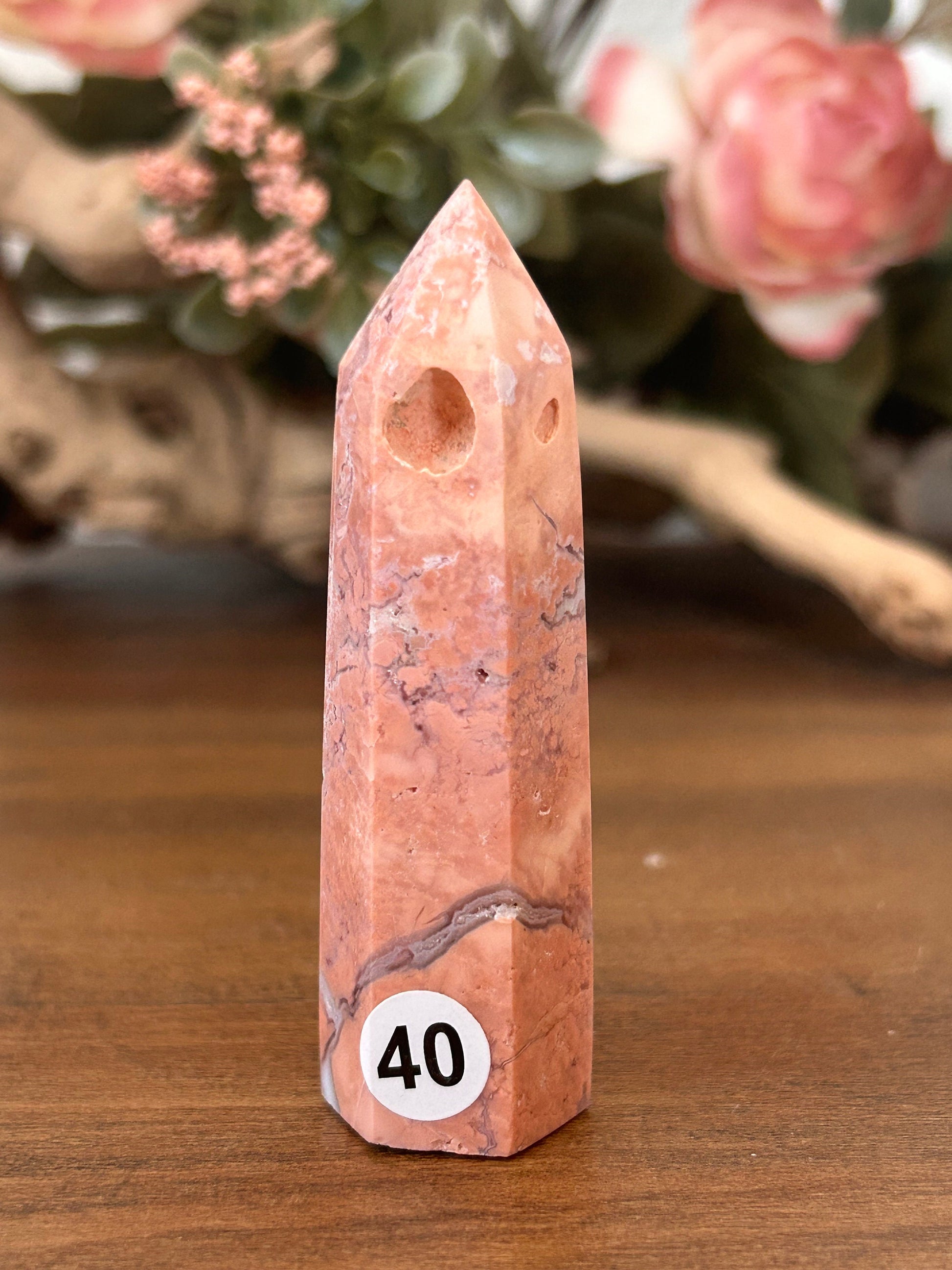 Super Pink Agate Tower | Druzy Pink Agate Crystal Tower| Pink Agate Point | Pink Agate | Natural Healing Crystals | Crystal Gifts