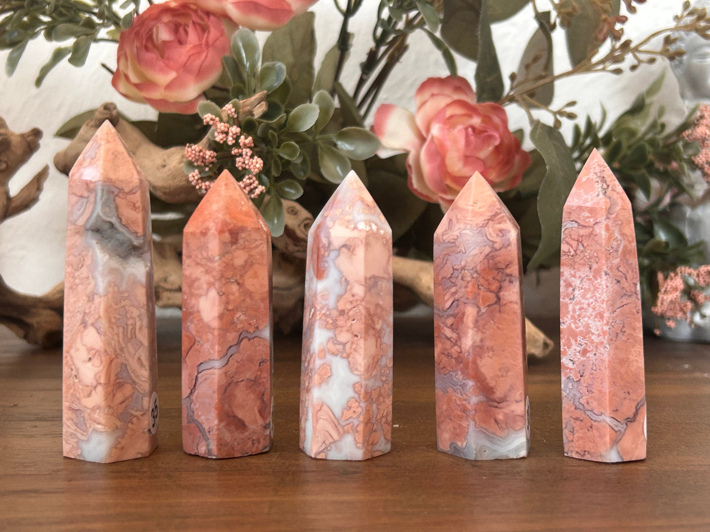 Super Pink Agate Tower | Druzy Pink Agate Crystal Tower| Pink Agate Point | Pink Agate | Natural Healing Crystals | Crystal Gifts