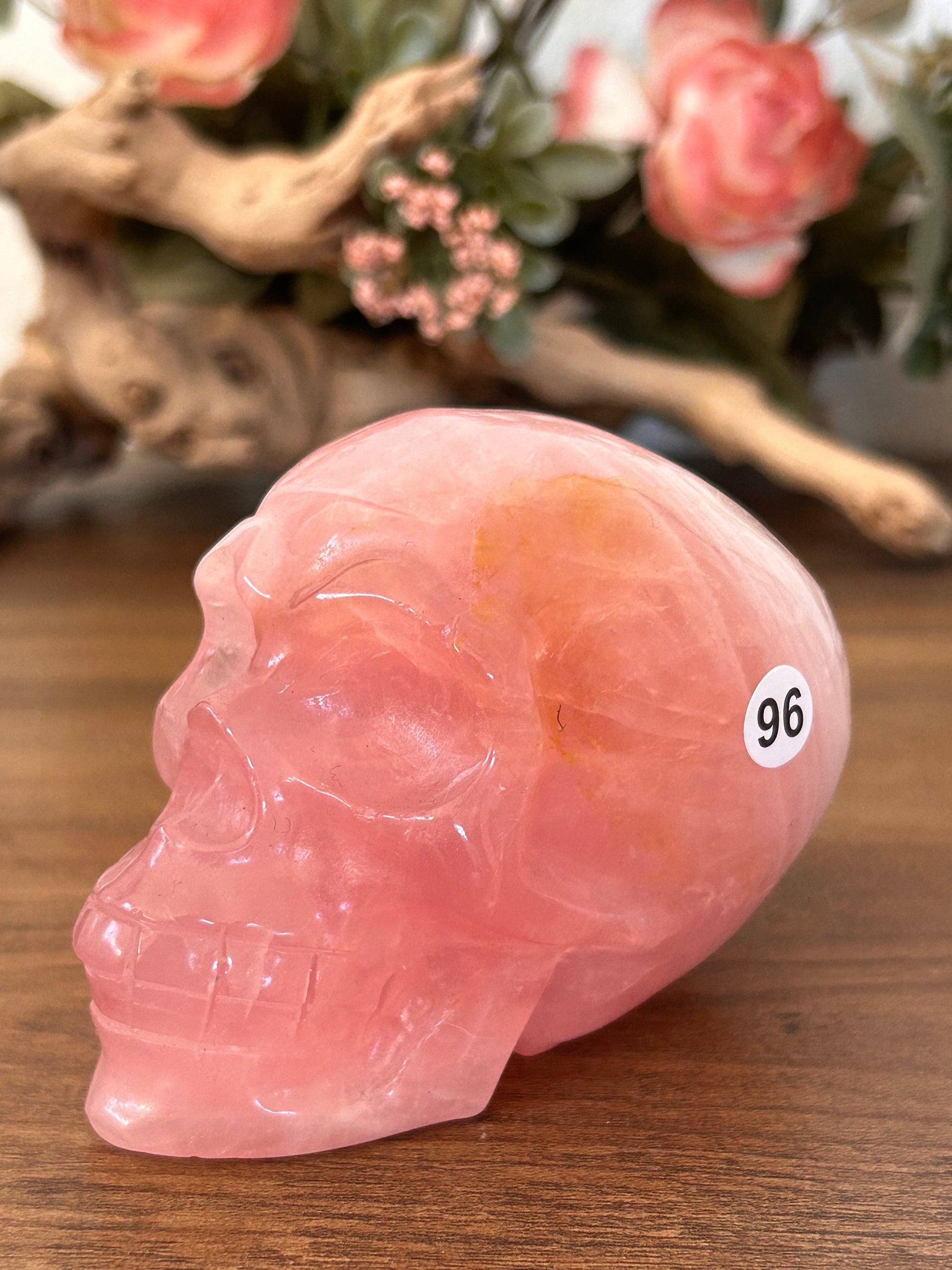 Super Gemmy High Quality Rose Quartz Skull | Super Pink Rose Quartz Skull | Crystal Skull | Crystal Gift | Skull Art | Spiritual Home Decor-Crystal Skulls-rose quartz