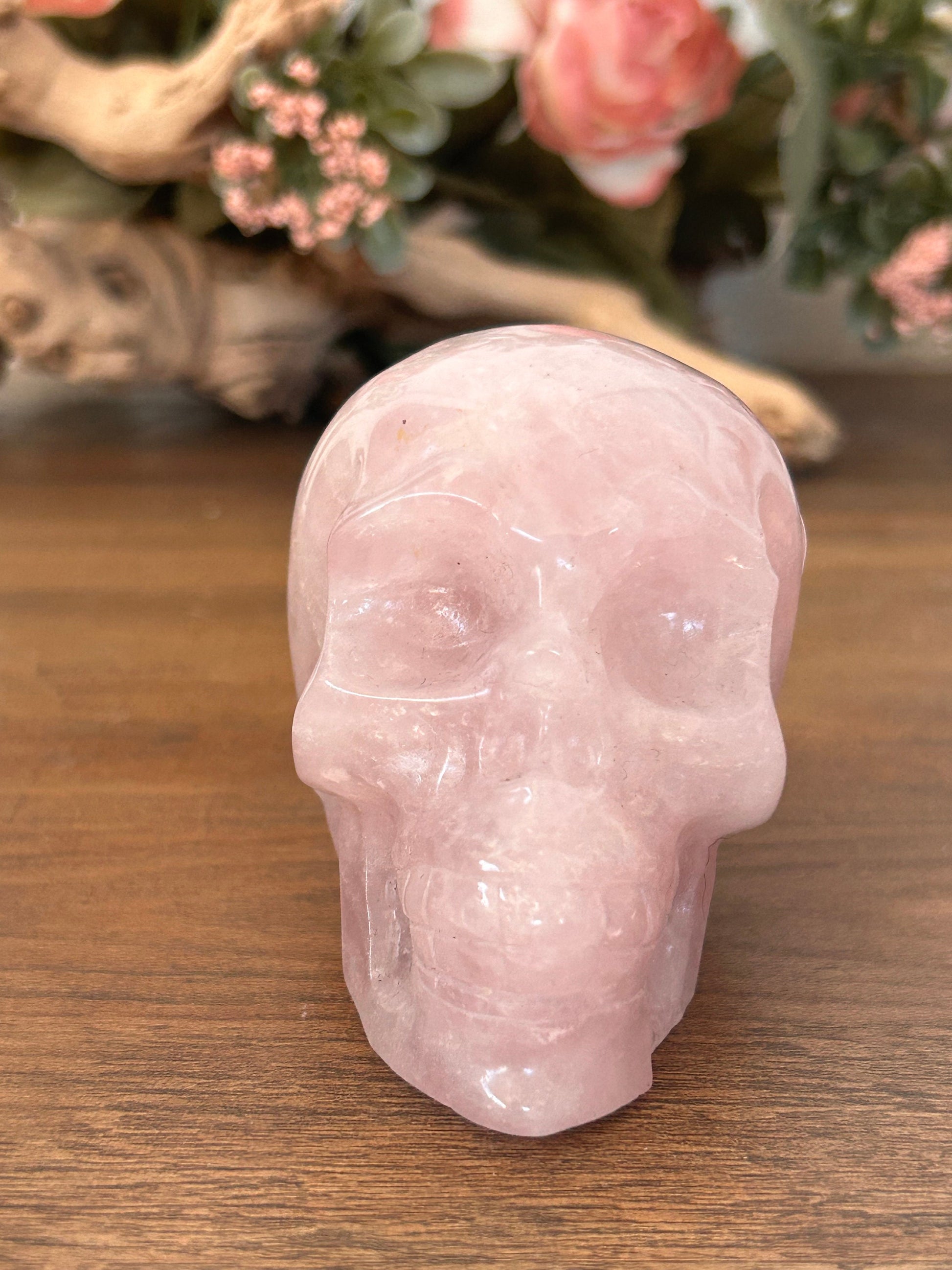 Super Gemmy High Quality Rose Quartz Skull | Super Pink Rose Quartz Skull | Crystal Skull | Crystal Gift | Skull Art | Spiritual Home Decor-Crystal Skulls-rose quartz