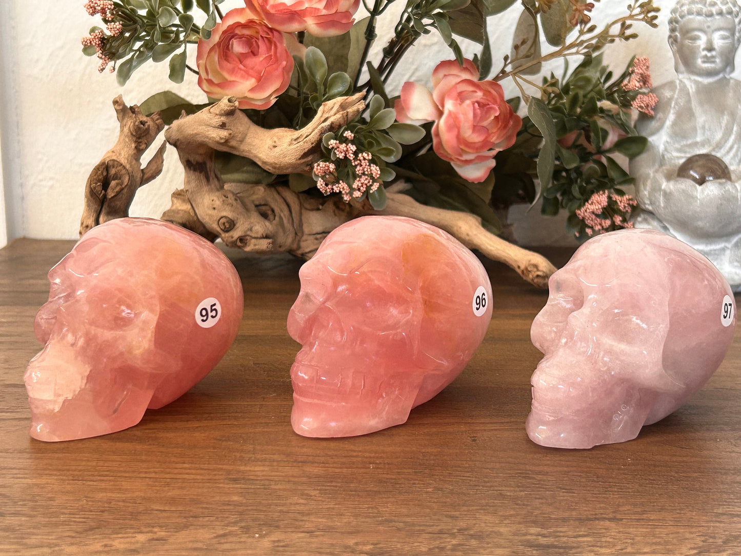 Super Gemmy High Quality Rose Quartz Skull | Super Pink Rose Quartz Skull | Crystal Skull | Crystal Gift | Skull Art | Spiritual Home Decor-Crystal Skulls-rose quartz