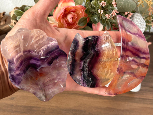 Rainbow Fluorite Bowls | Fluorite dishes | Carved fluorite bowls | Spiritual Home Decor | Crystal bowls | Crystal bowl | Crystal dish