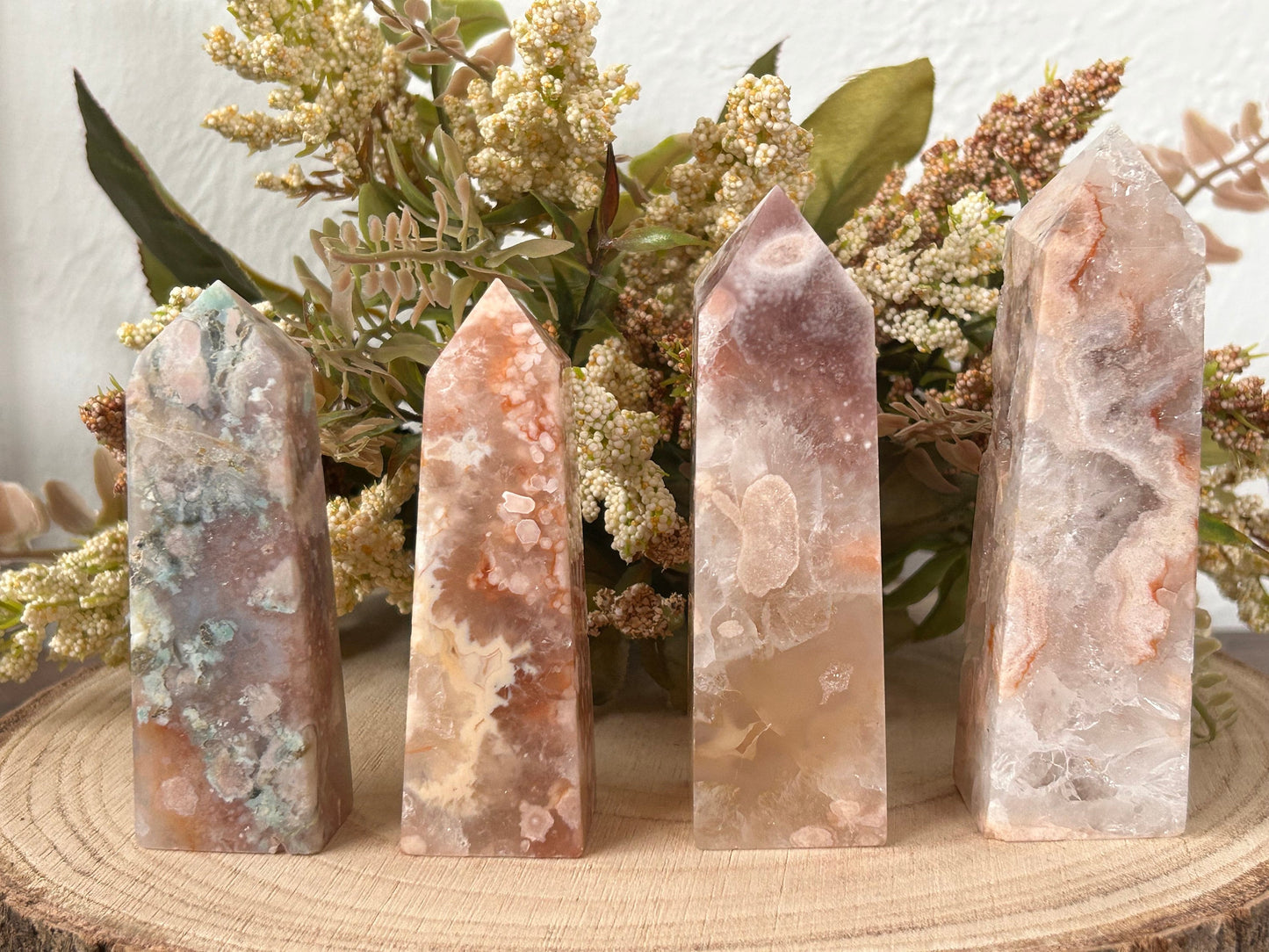 Druzy Pink Amethyst Flower Agate Tower | Purple Flower Agate Amethyst | Pink Amethyst Tower | Flower Agate Tower | Crystal Gifts | Healing-Crystal Towers-Pink Amethyst, Flower Agate