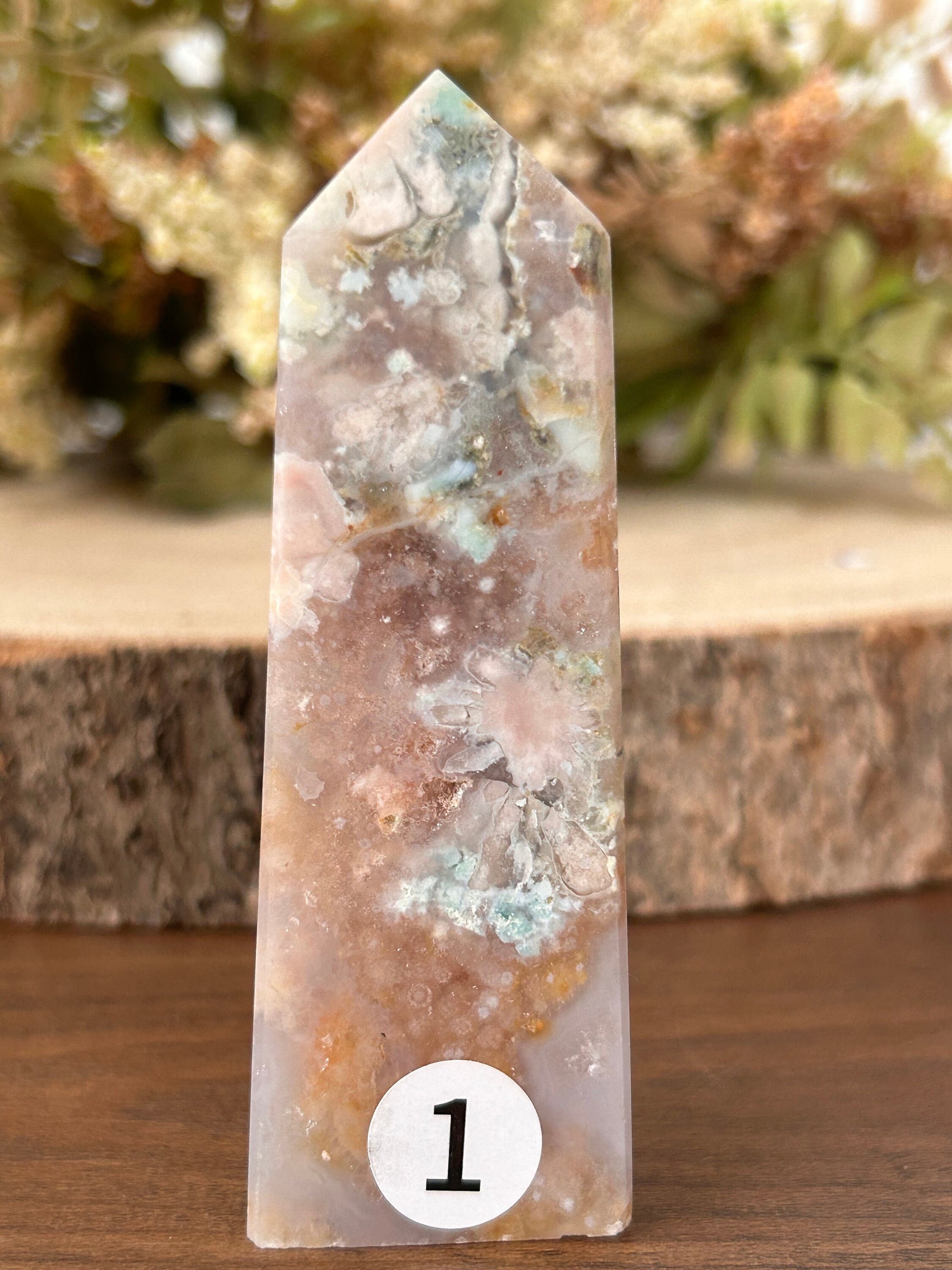 Druzy Pink Amethyst Flower Agate Tower | Purple Flower Agate Amethyst | Pink Amethyst Tower | Flower Agate Tower | Crystal Gifts | Healing-Crystal Towers-Pink Amethyst, Flower Agate