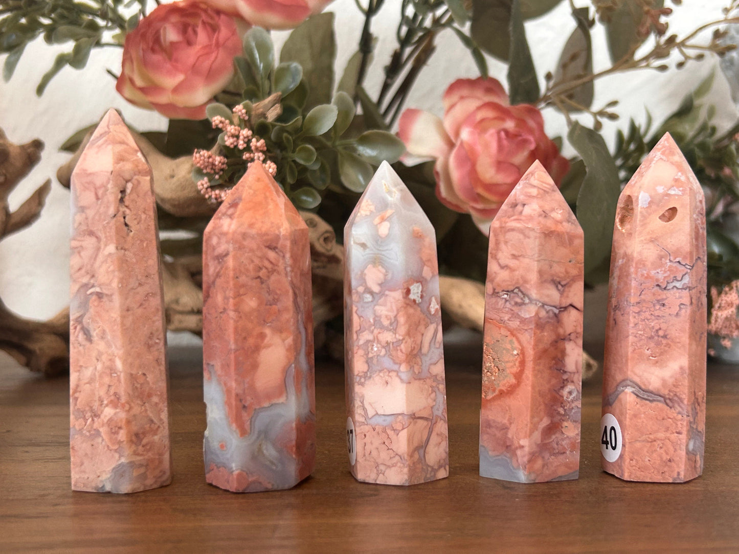 Super Pink Agate Tower | Druzy Pink Agate Crystal Tower| Pink Agate Point | Pink Agate | Natural Healing Crystals | Crystal Gifts