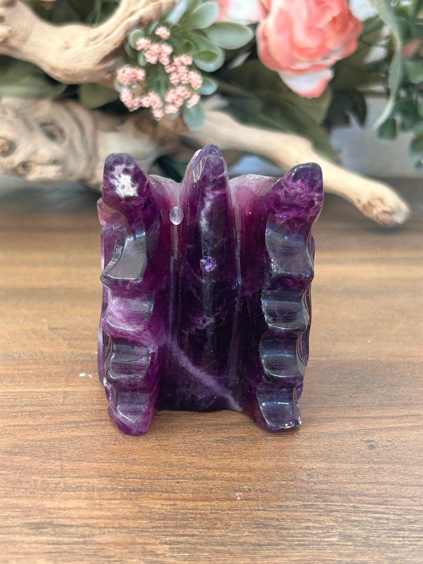 Beautiful Rainbow Fluorite Dragon Skull | Fluorite Dragon | Dragon Skull | Purple Fluorite Dragon Head | Crystal Gifts | Crystal Skull-Crystal Skulls-rainbow fluorite