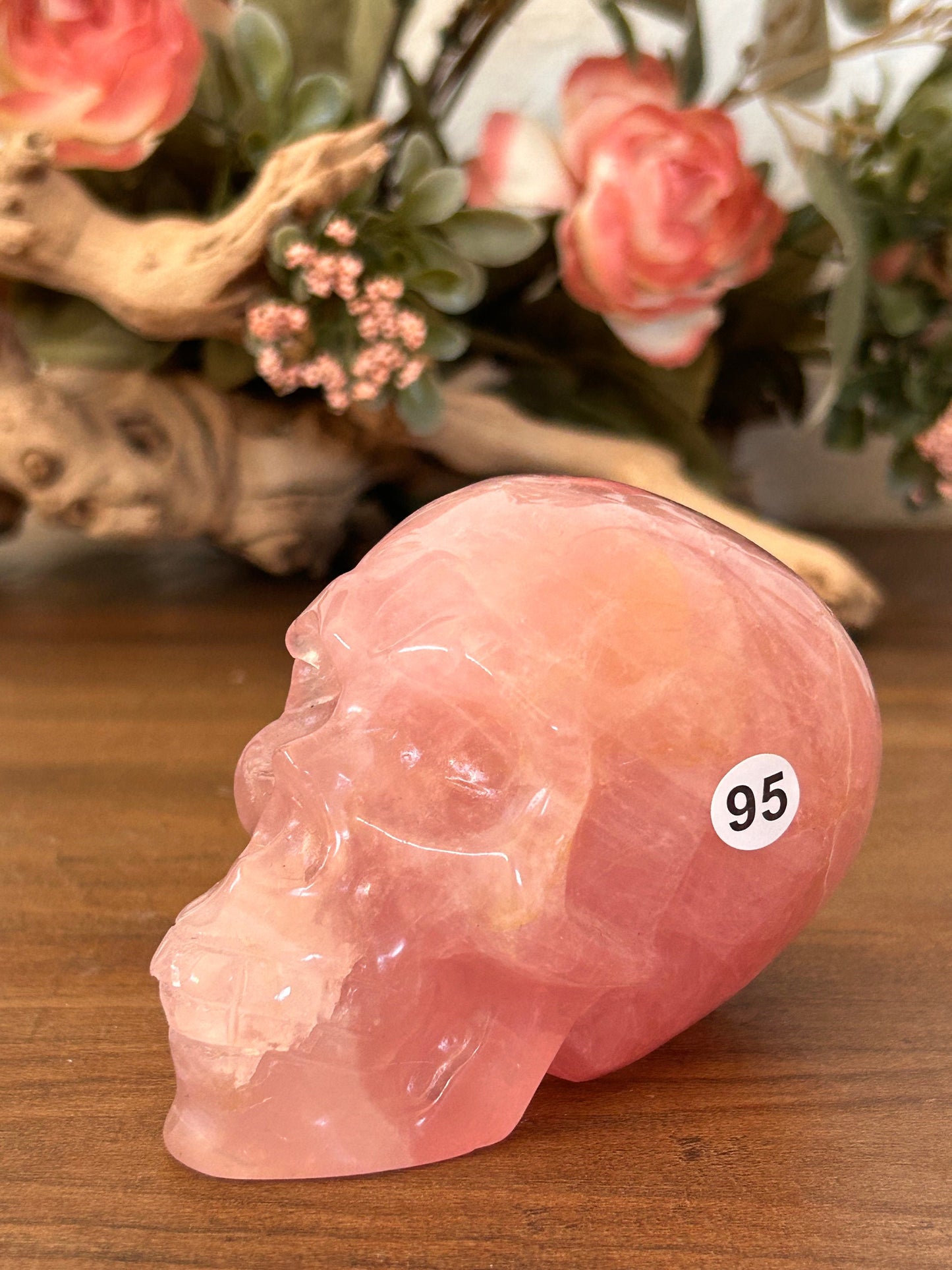 Super Gemmy High Quality Rose Quartz Skull | Super Pink Rose Quartz Skull | Crystal Skull | Crystal Gift | Skull Art | Spiritual Home Decor-Crystal Skulls-rose quartz