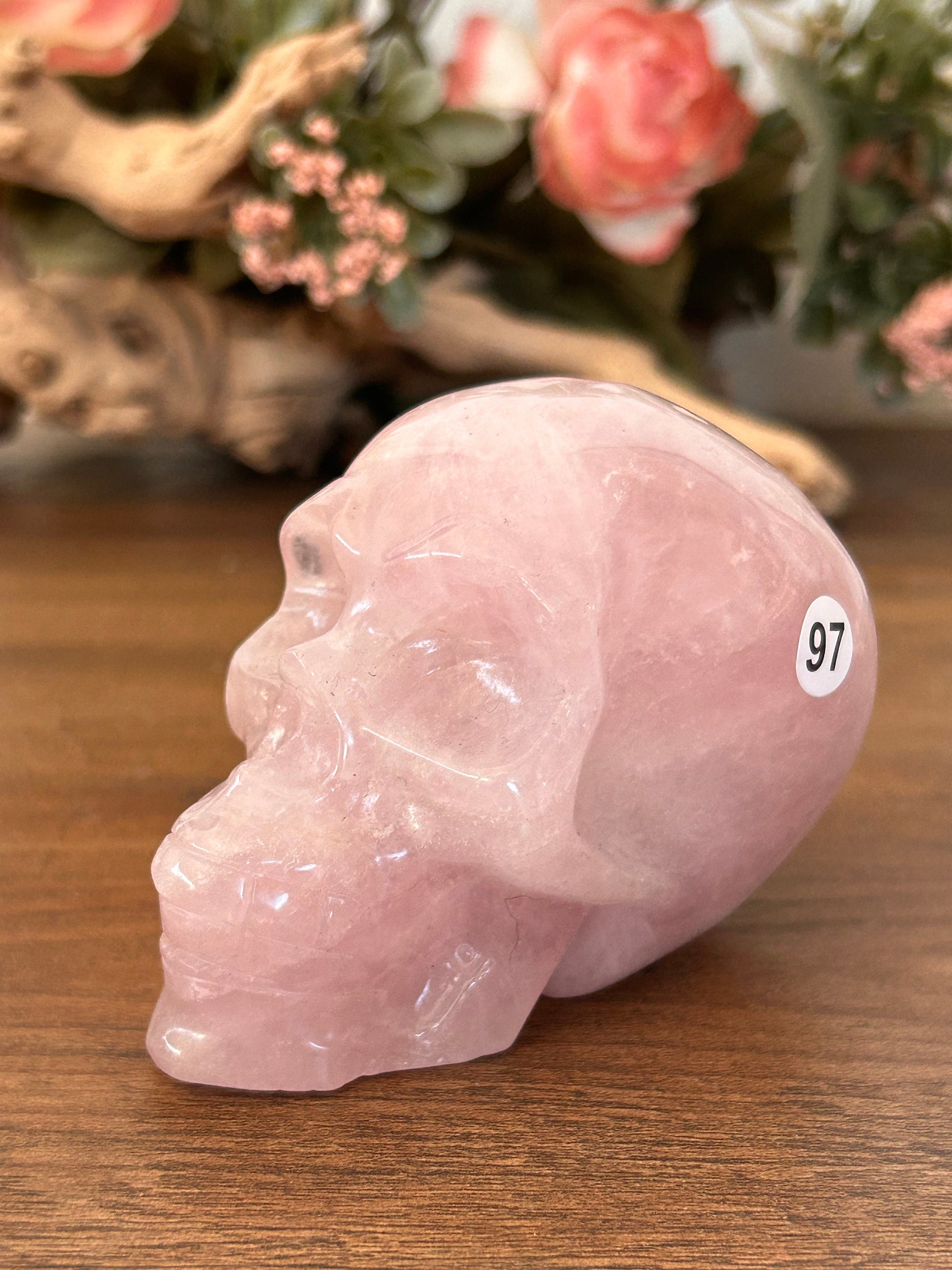 Super Gemmy High Quality Rose Quartz Skull | Super Pink Rose Quartz Skull | Crystal Skull | Crystal Gift | Skull Art | Spiritual Home Decor-Crystal Skulls-rose quartz