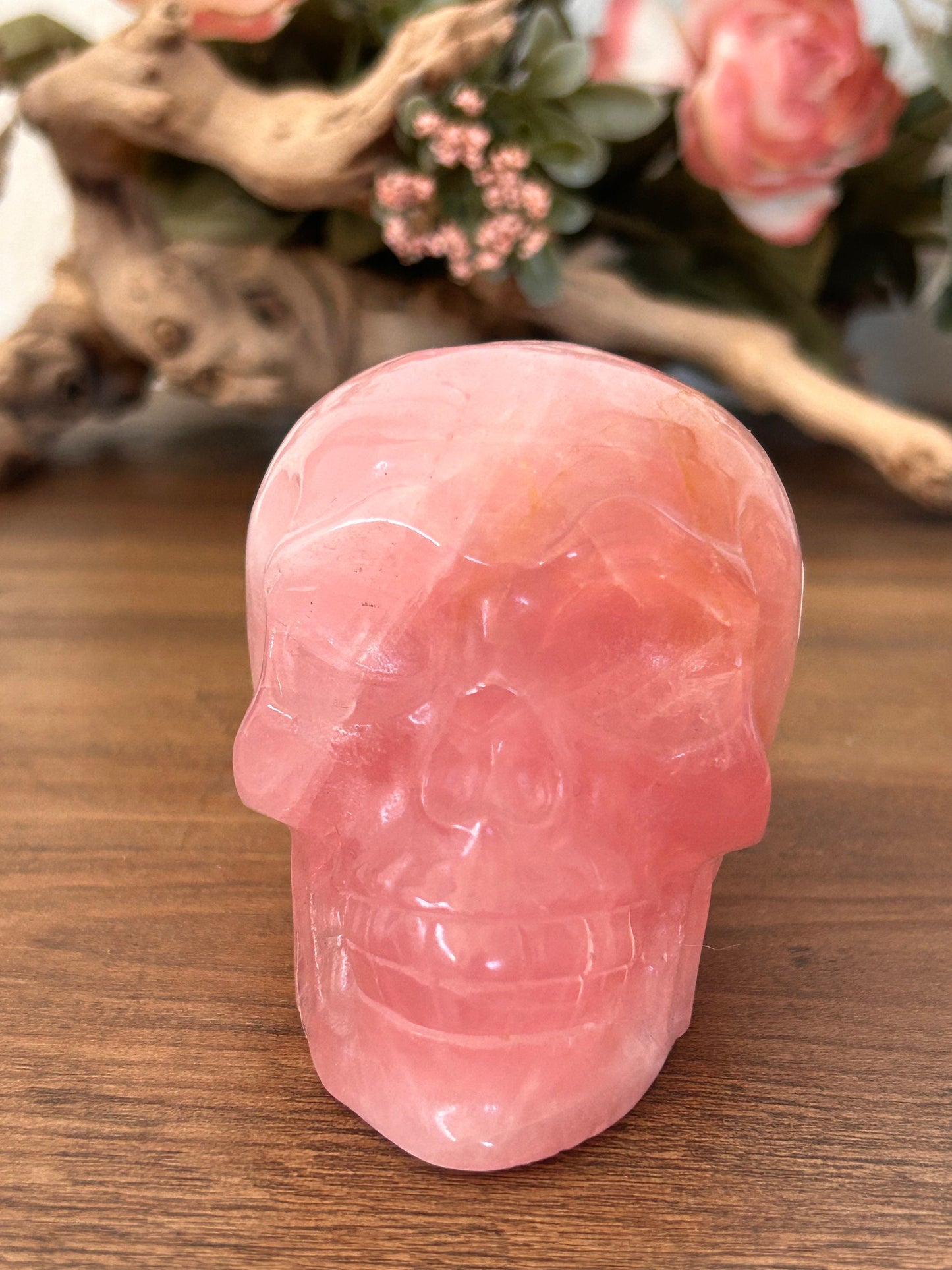 Super Gemmy High Quality Rose Quartz Skull | Super Pink Rose Quartz Skull | Crystal Skull | Crystal Gift | Skull Art | Spiritual Home Decor-Crystal Skulls-rose quartz