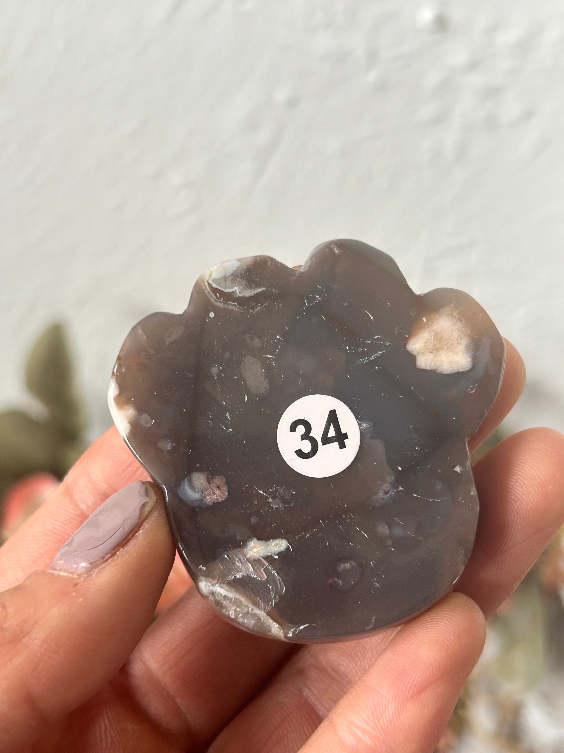 YOU CHOOSE | Black Flower Agate Mini Bowls | Flower Agate Paw | Black Flower Agate Cat Head | Black Flower Agate Moon | Flower Agate Dish |