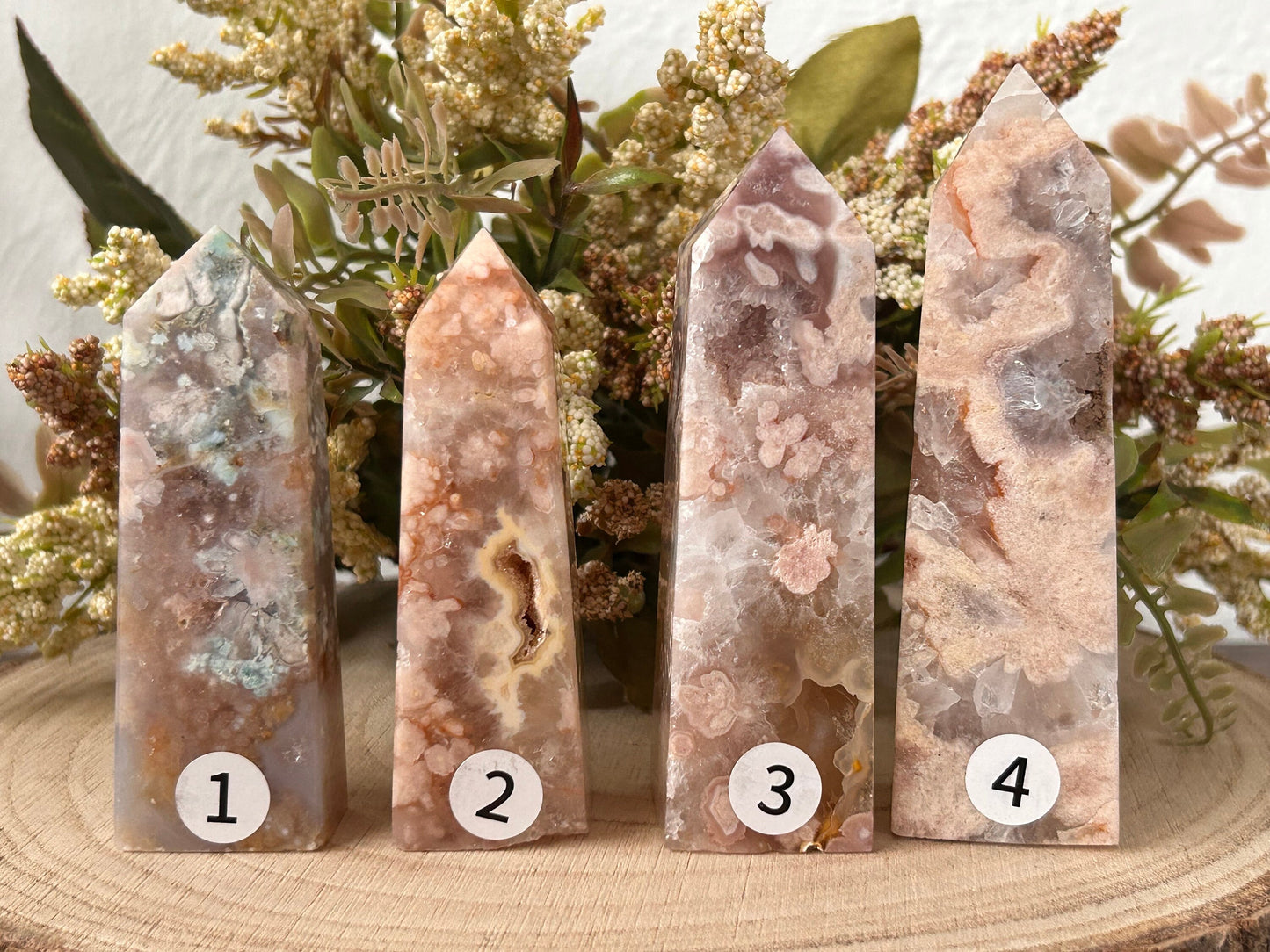 Druzy Pink Amethyst Flower Agate Tower | Purple Flower Agate Amethyst | Pink Amethyst Tower | Flower Agate Tower | Crystal Gifts | Healing-Crystal Towers-Pink Amethyst, Flower Agate