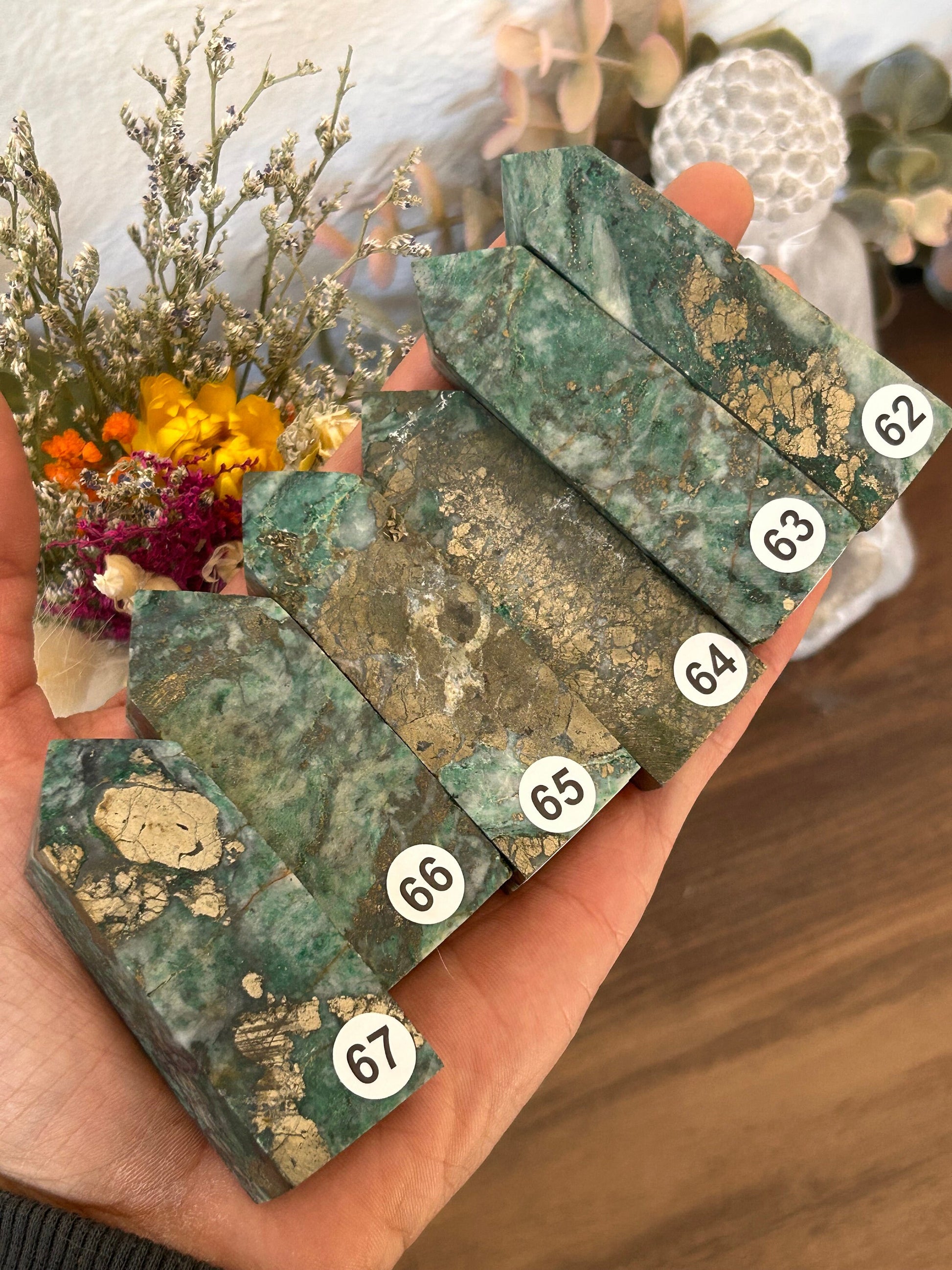 Dioptase Tower | Natural Pyrite in Agate Tower | Colorful Pyrite Point | Agitated Pyrite | Pyrite in Agate Crystal Tower Point Generator-Crystal Towers-