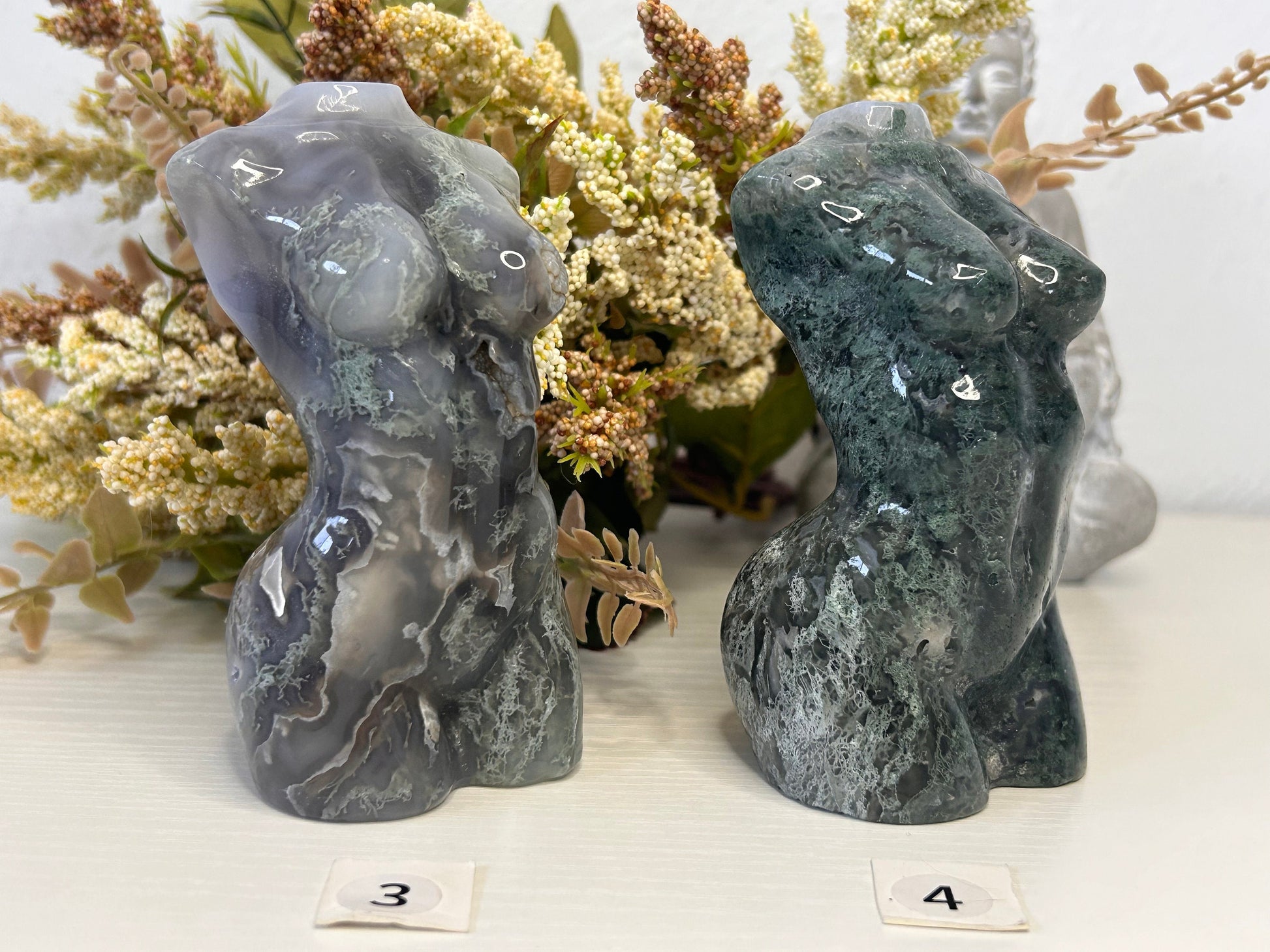 High Quality Moss Agate Goddess Carving | Druzy Moss Agate | Colorful Moss Agate Lady Body Carving | Crystal Gifts | Natural Healing Crystal-Crystal Goddess Bodies-Moss agate