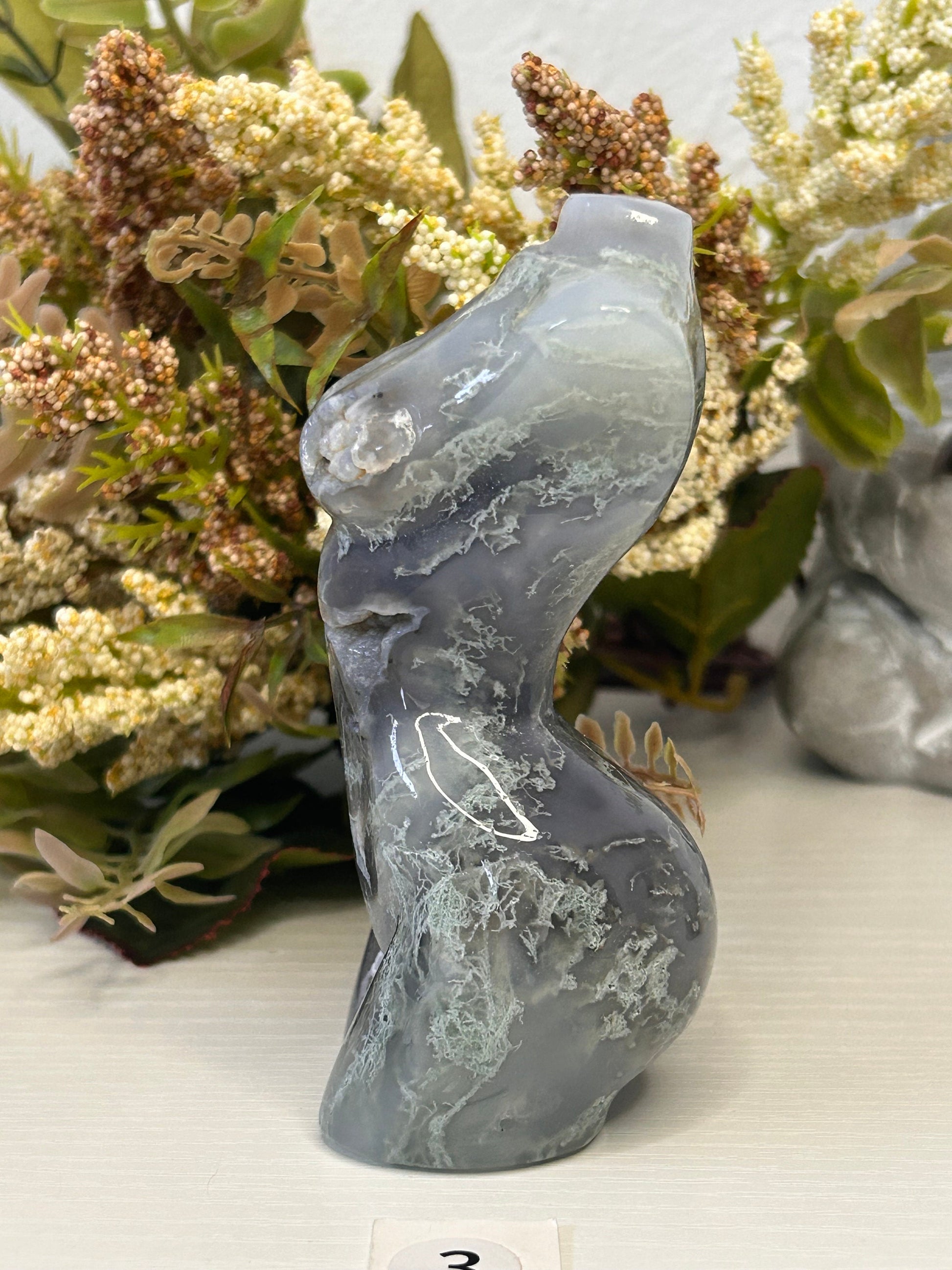 High Quality Moss Agate Goddess Carving | Druzy Moss Agate | Colorful Moss Agate Lady Body Carving | Crystal Gifts | Natural Healing Crystal-Crystal Goddess Bodies-Moss agate