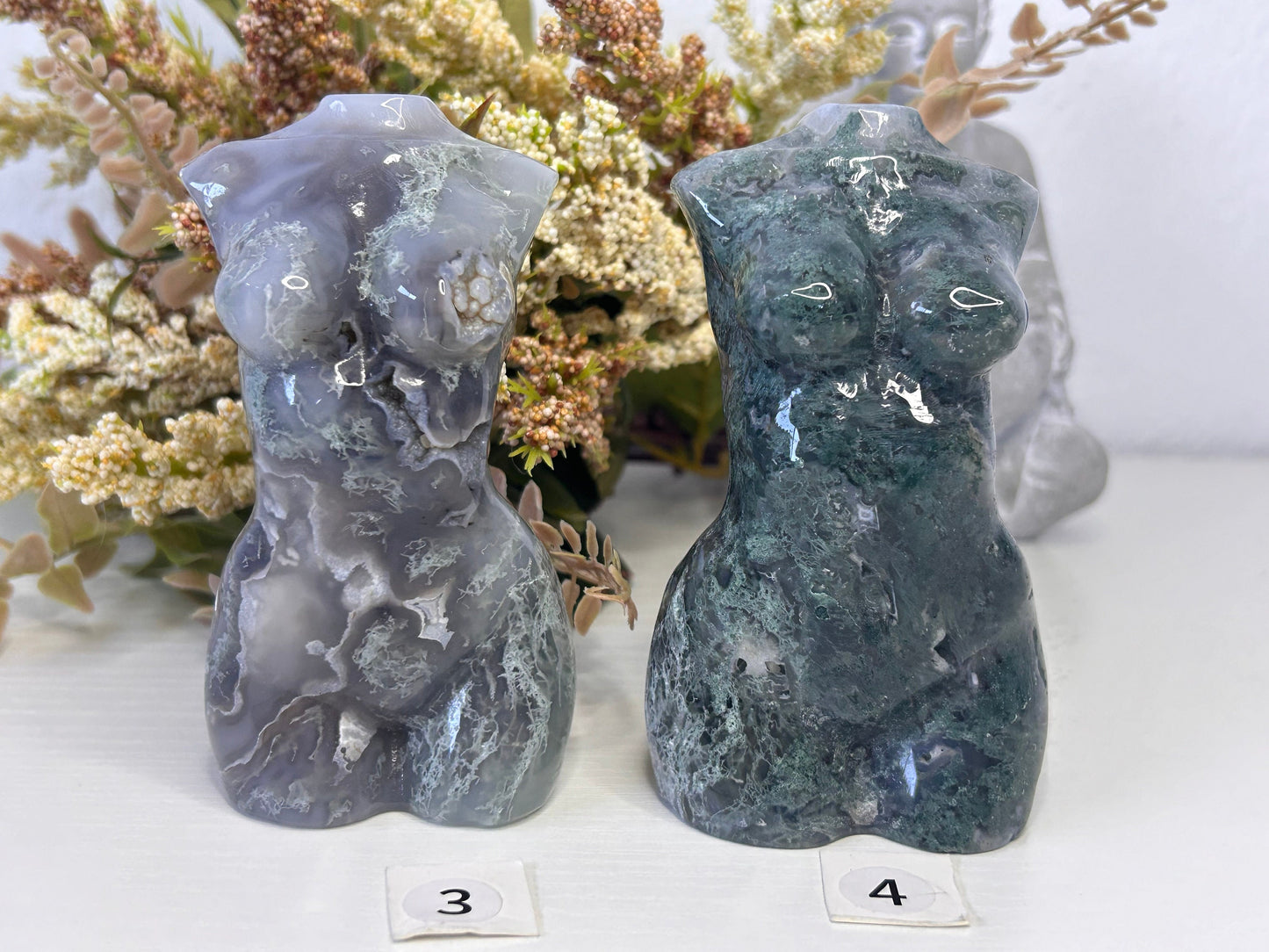 High Quality Moss Agate Goddess Carving | Druzy Moss Agate | Colorful Moss Agate Lady Body Carving | Crystal Gifts | Natural Healing Crystal-Crystal Goddess Bodies-Moss agate