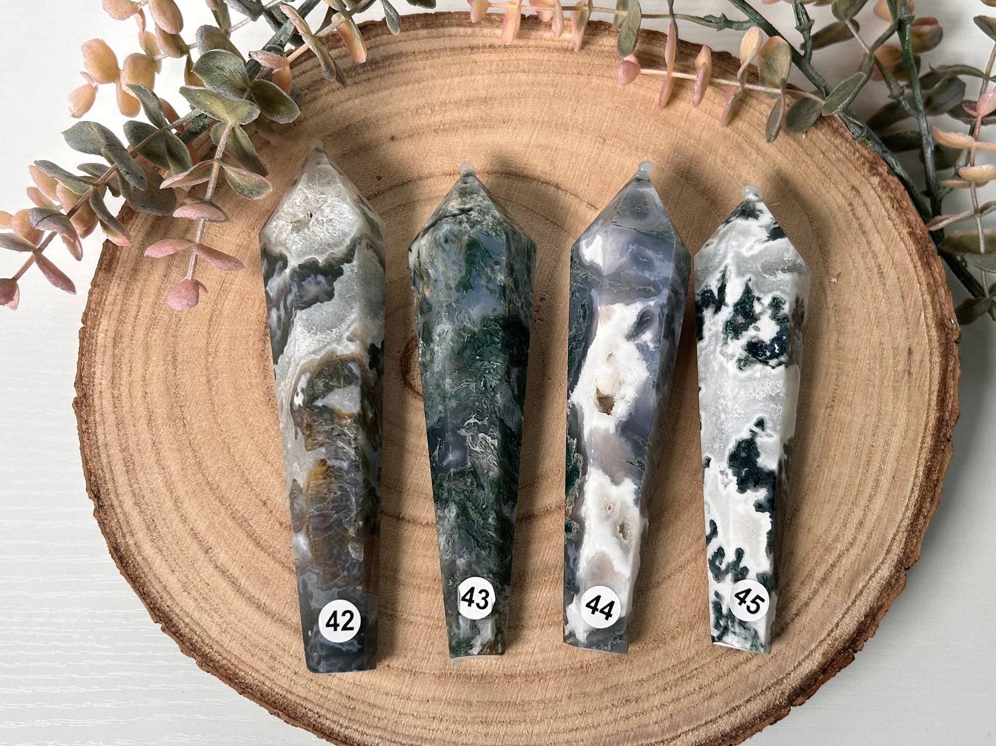 Beautiful High Quality Druzy Moss Agate Quartz Wand | Crystal Spector | Colorful Moss Agate | Crystal Gifts | Natural Healing Crystals-Wands, Cupcakes, DTs-Moss Agate, Quartz