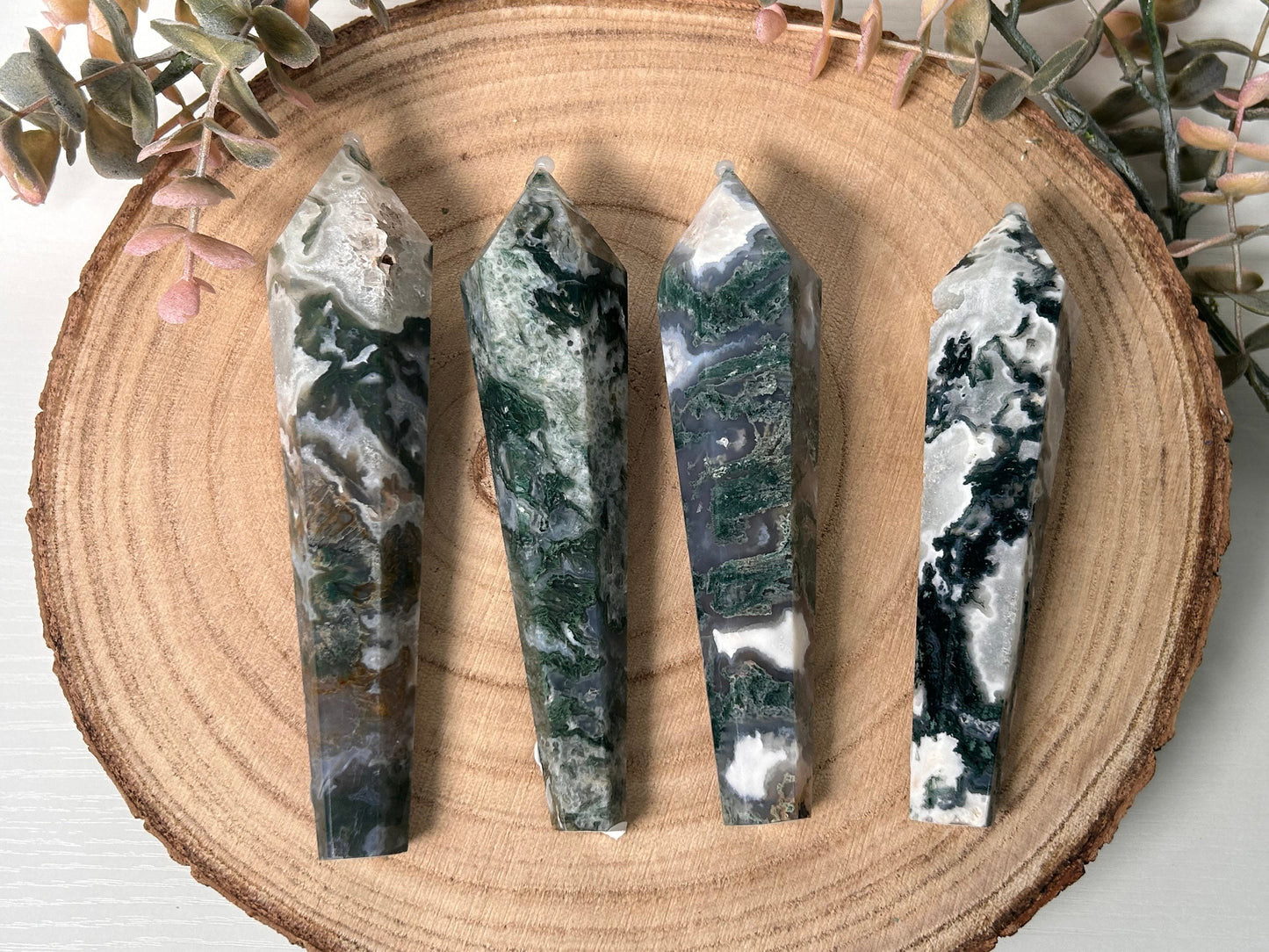 Beautiful High Quality Druzy Moss Agate Quartz Wand | Crystal Spector | Colorful Moss Agate | Crystal Gifts | Natural Healing Crystals-Wands, Cupcakes, DTs-Moss Agate, Quartz